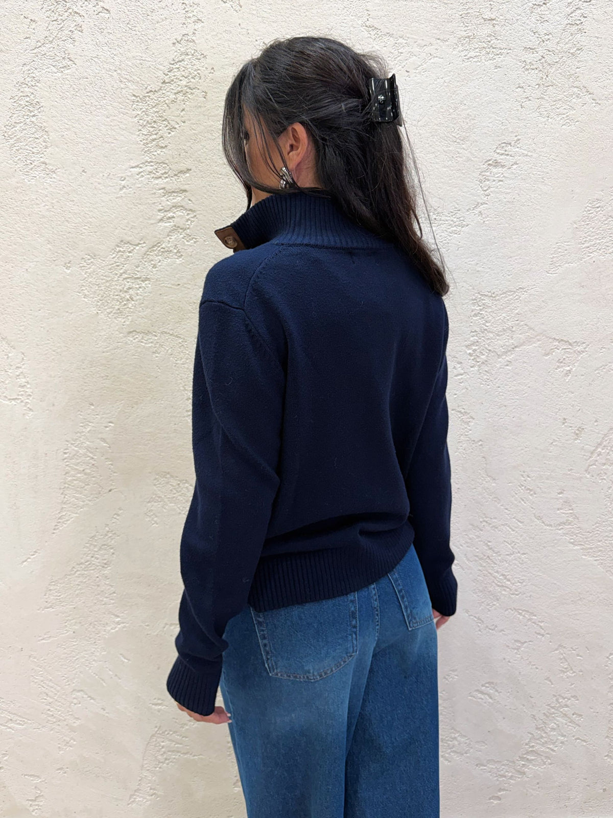 Cardigan con inserti scamosciati