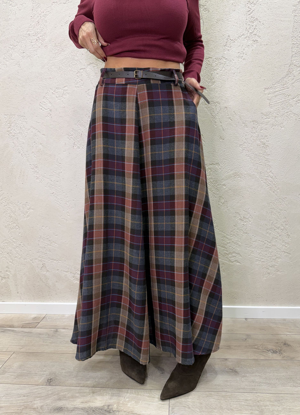 Maxi gonna in flanella fantasia check