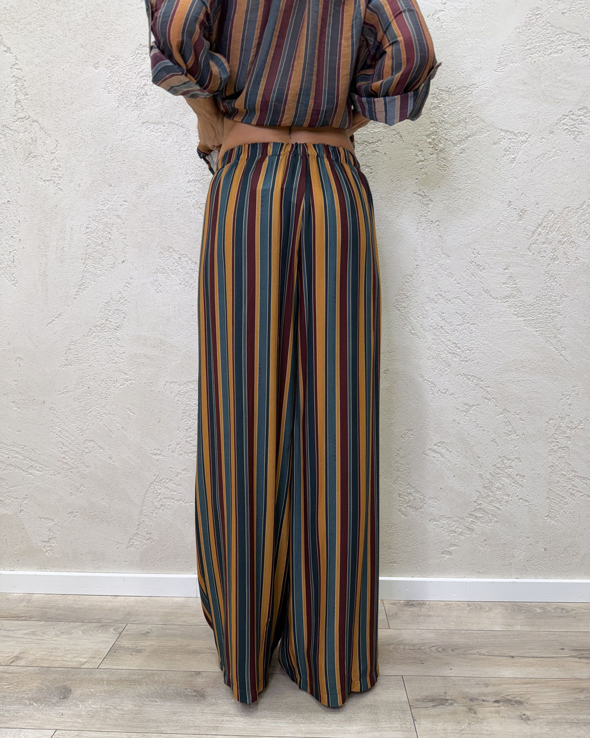 Pantalone "Nomad" a righe in viscosa
