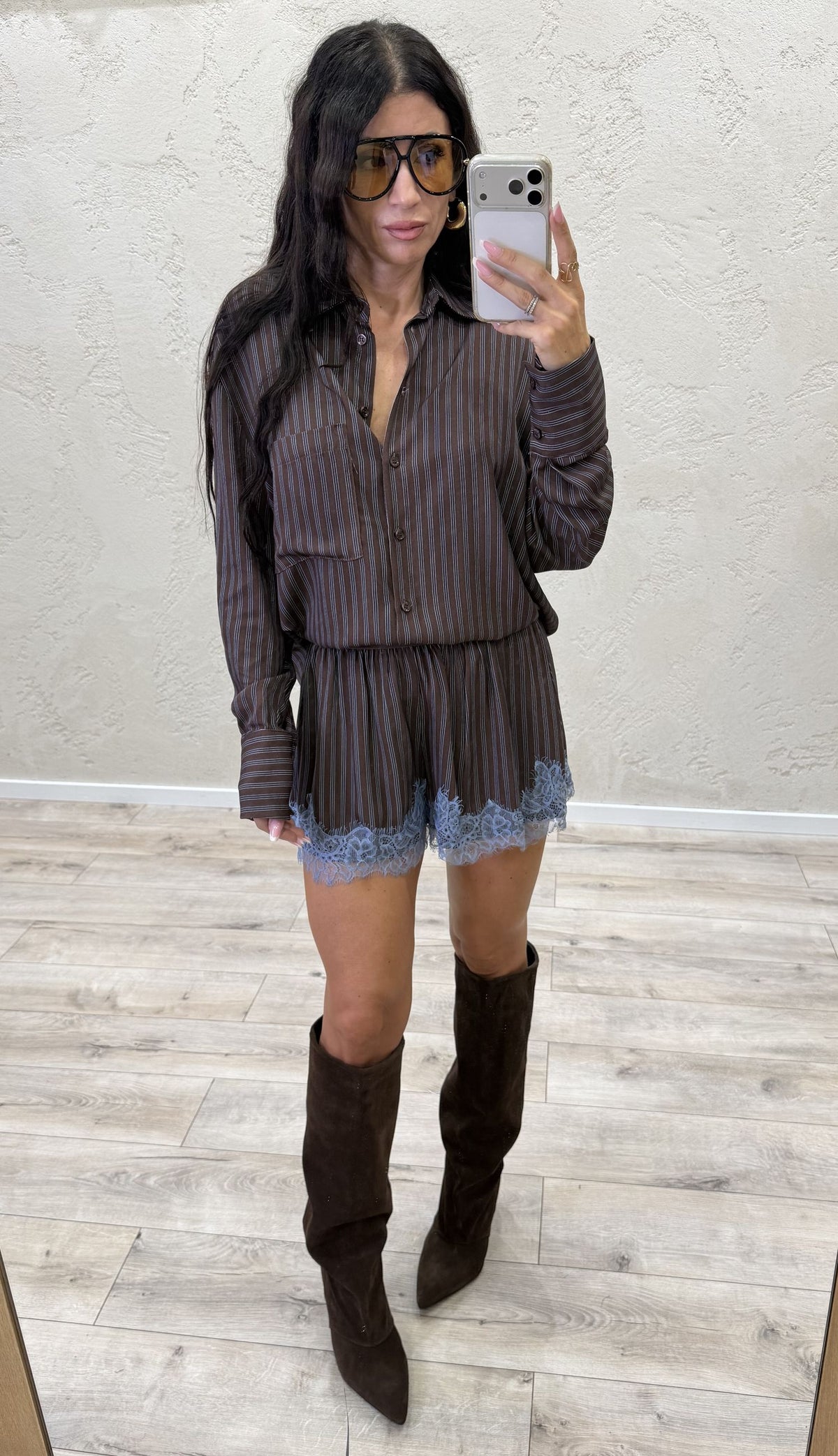 Camicia basica a righe in 100% viscosa