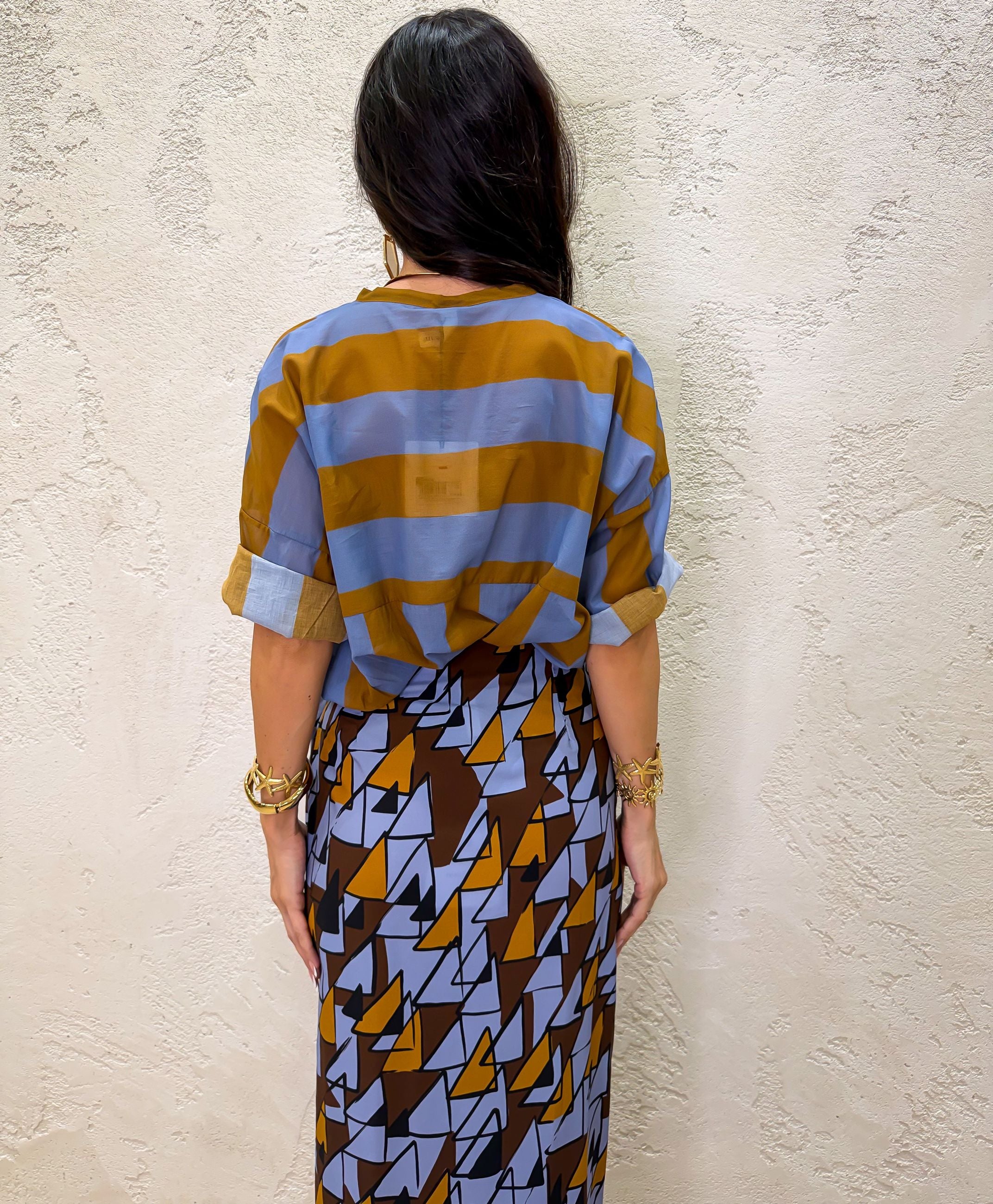 Camicia maxi righe in 100% cotone