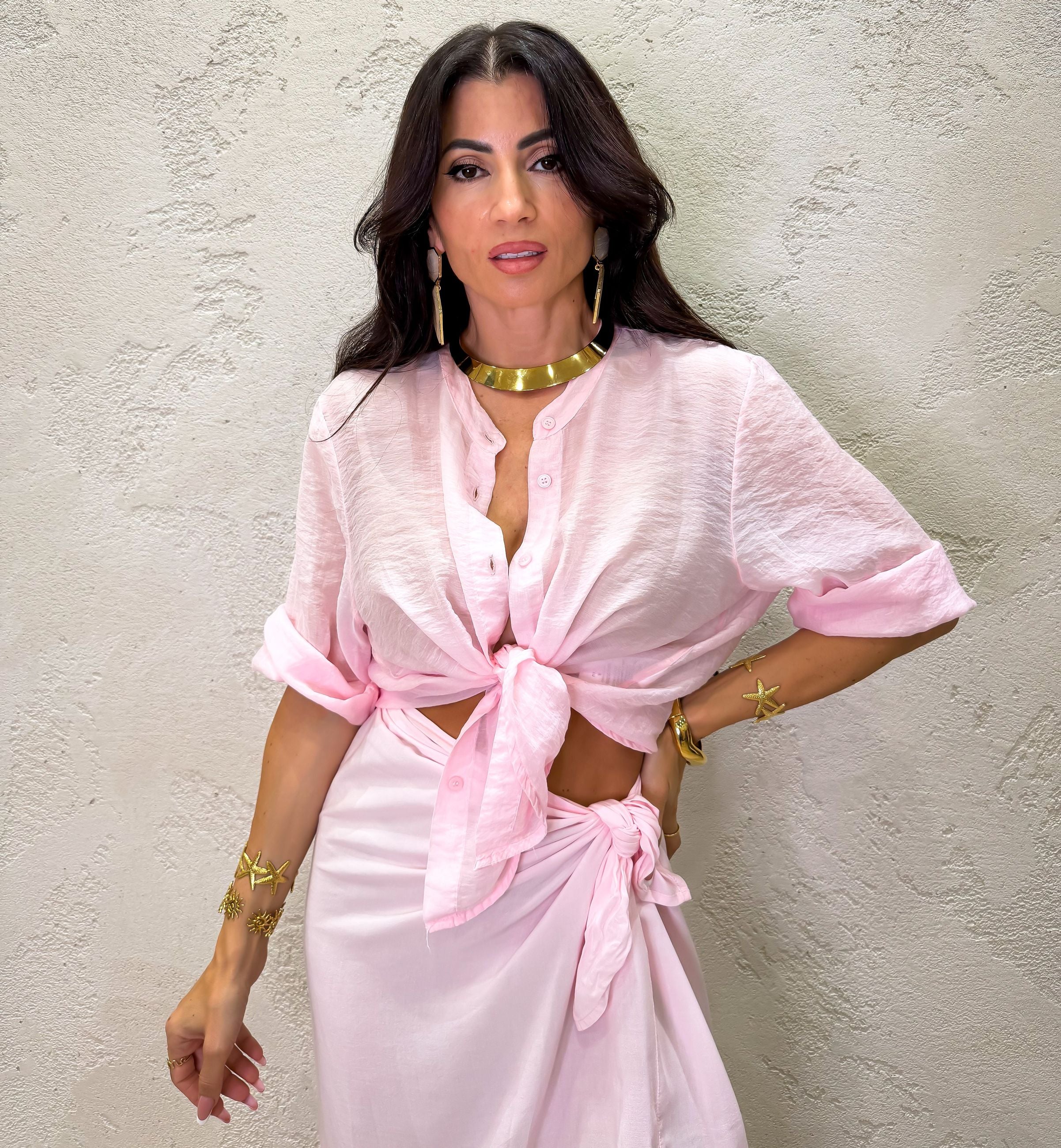 Camicia in lyocell effetto vedo non vedo