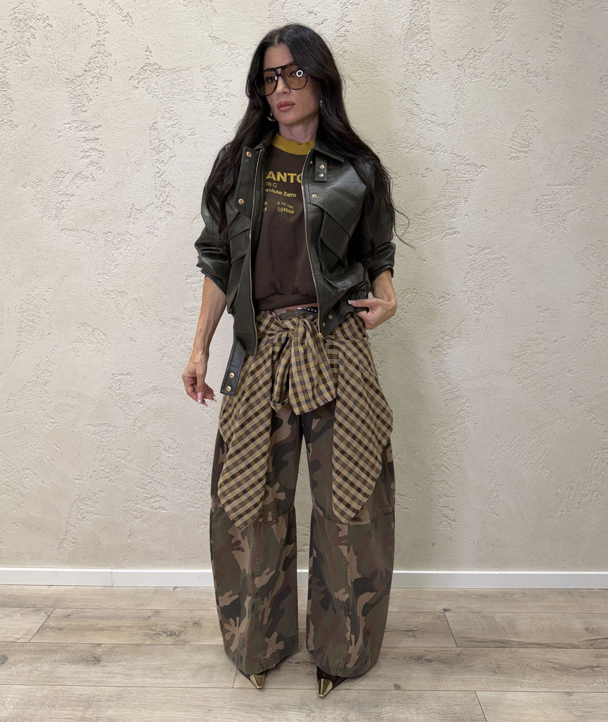 Jeans barrel fit camouflage