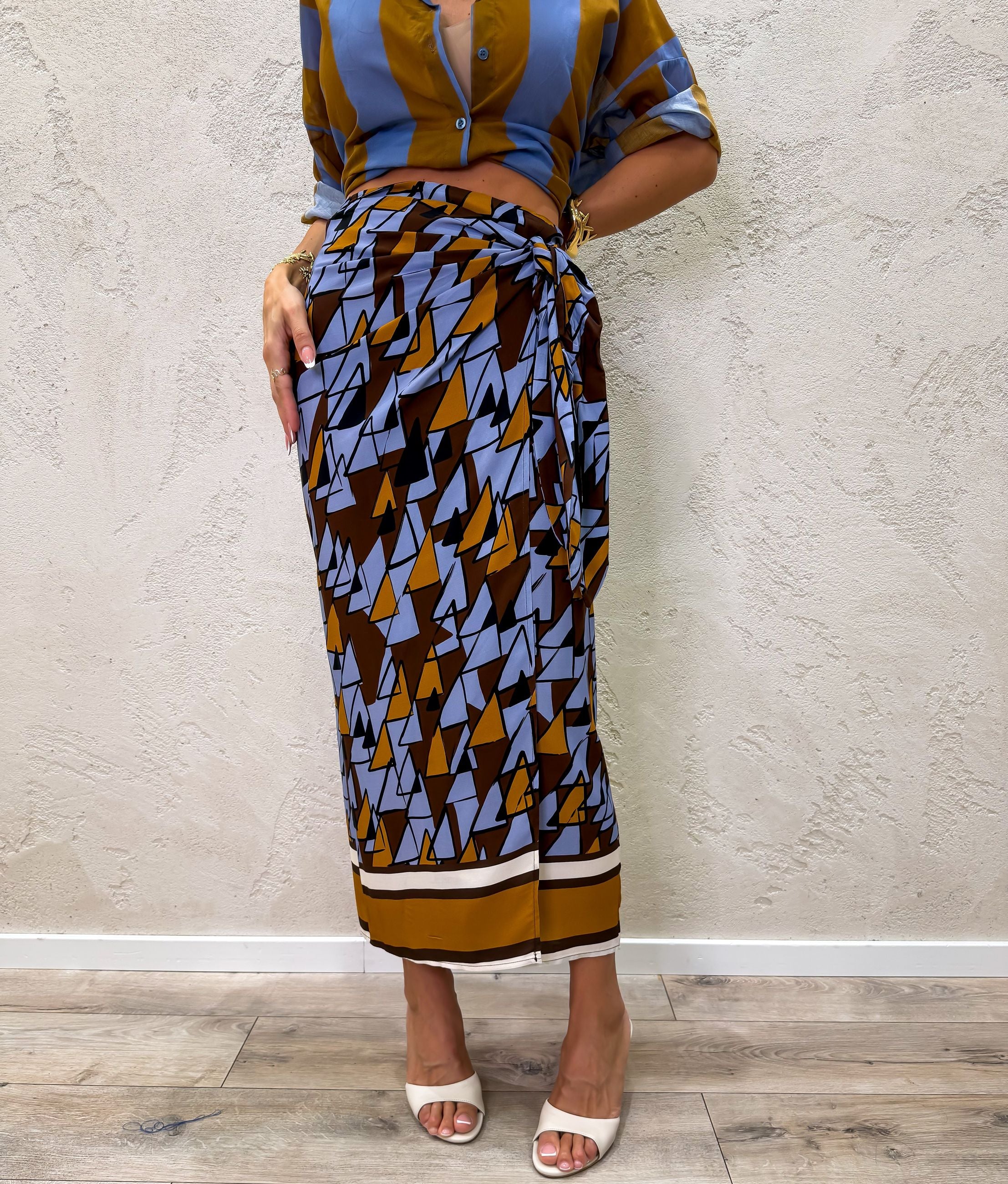 Gonna midi pareo a foulard Horizon