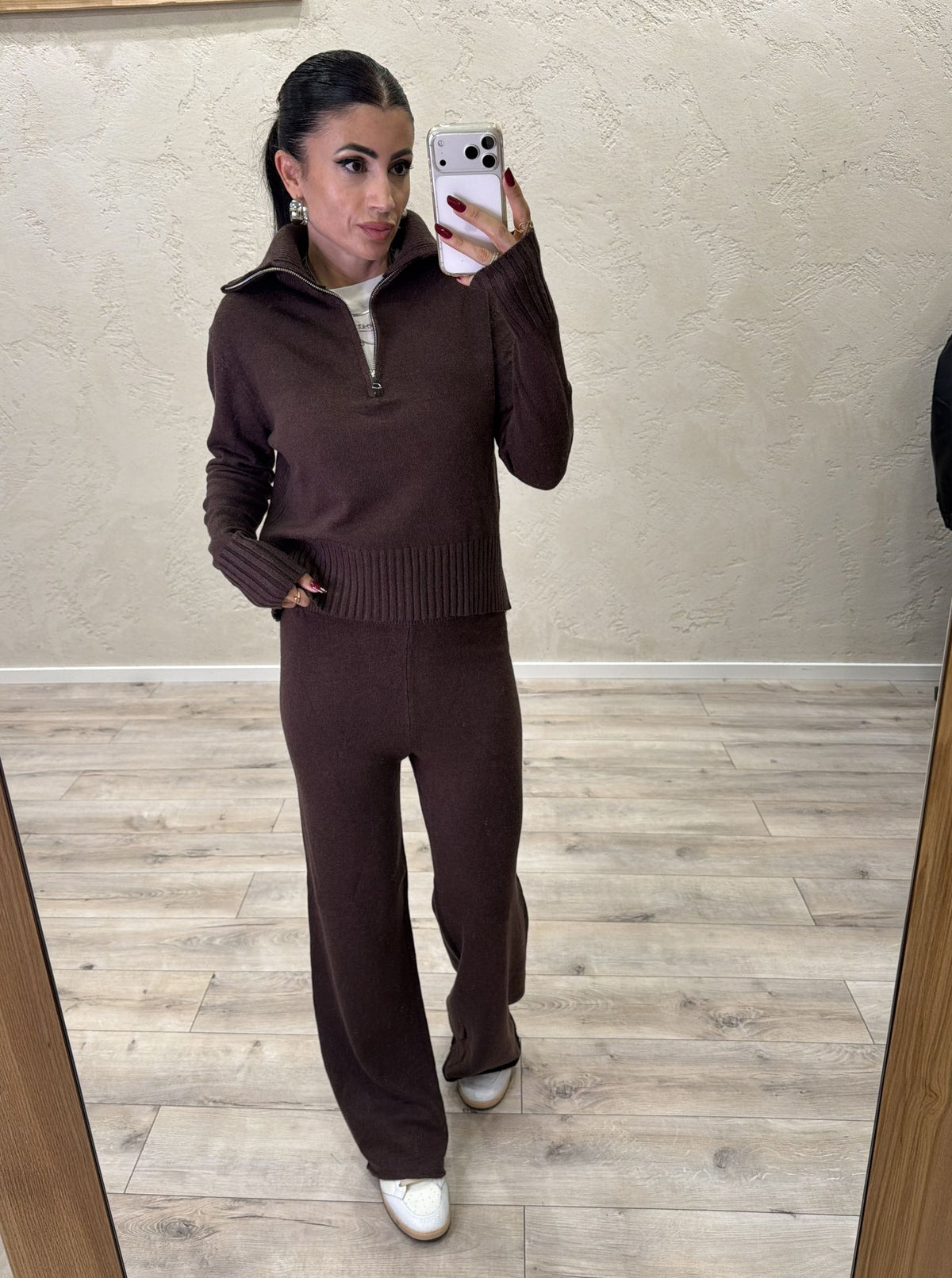 Tuta in maglia "Comfy" zip corta