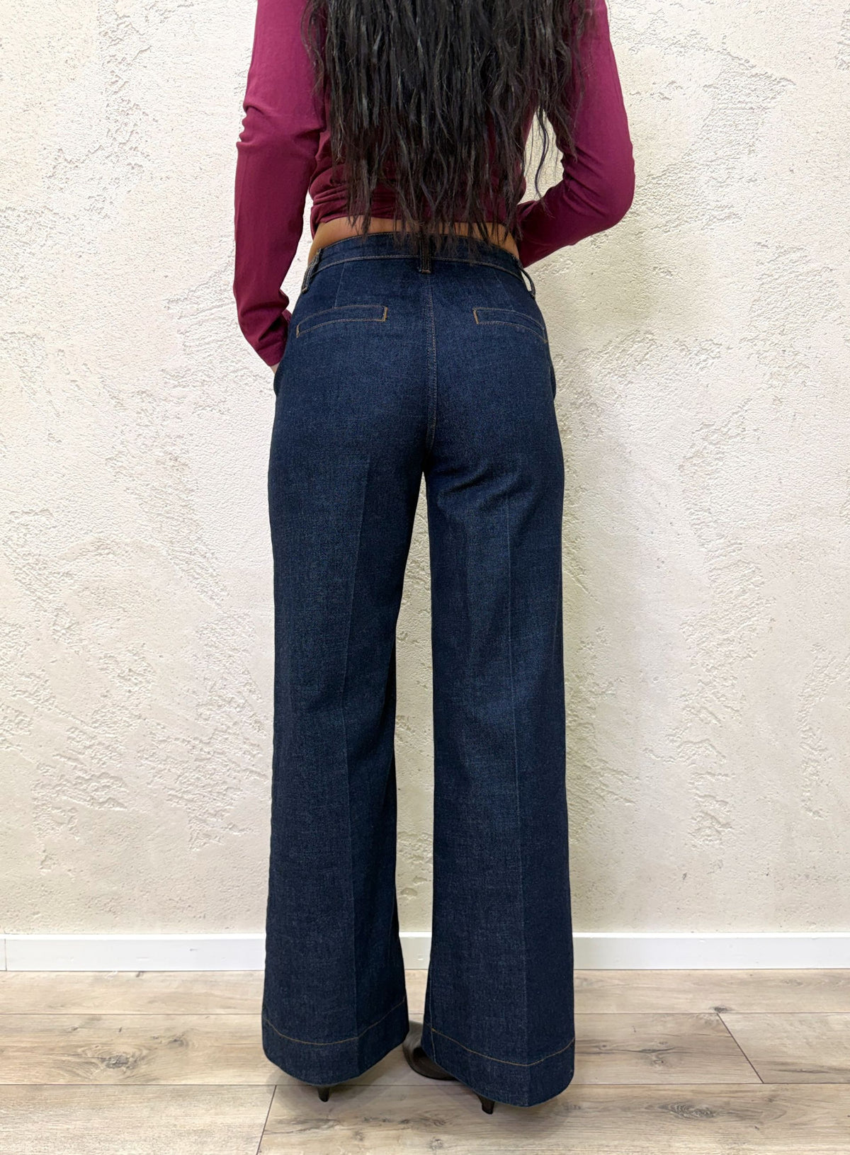 Jeans Selena a palazzo elasticizzato a vita alta