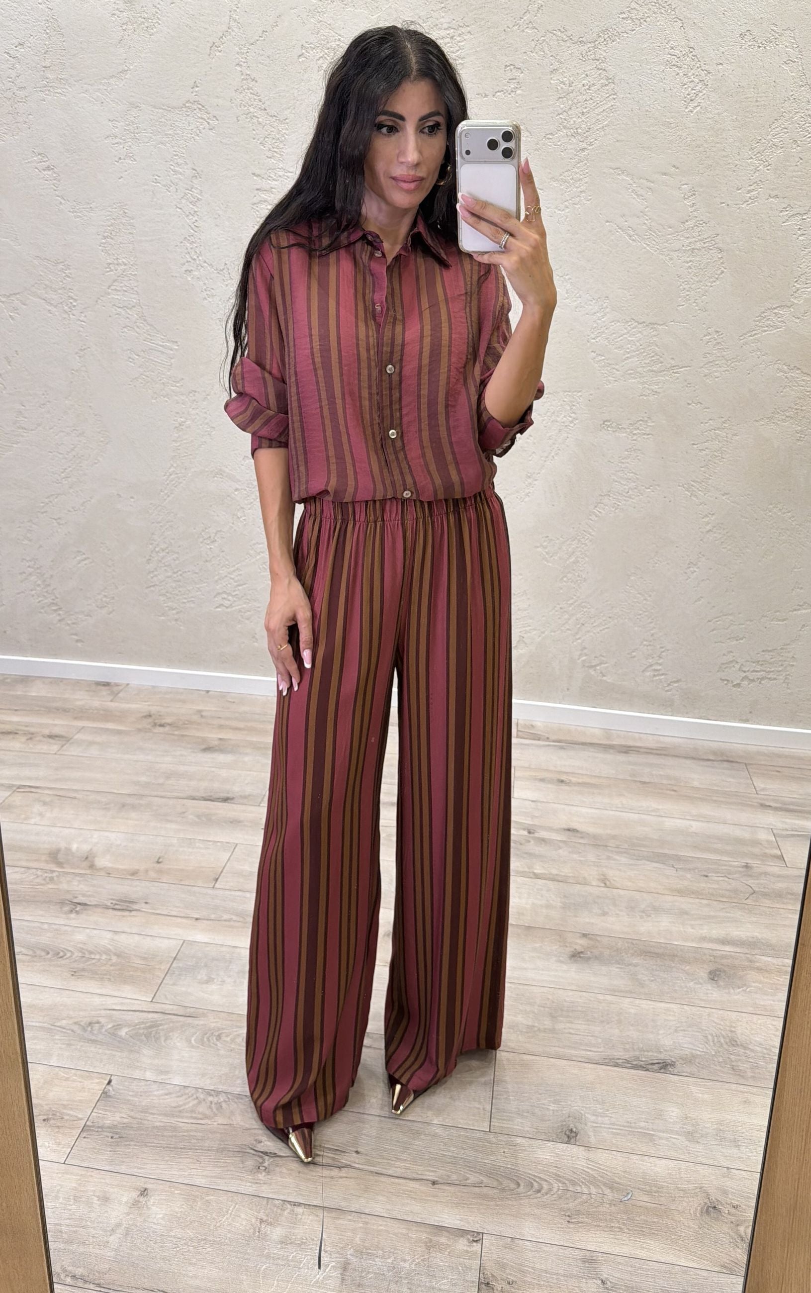 Pantalone "Nomad" a righe in viscosa