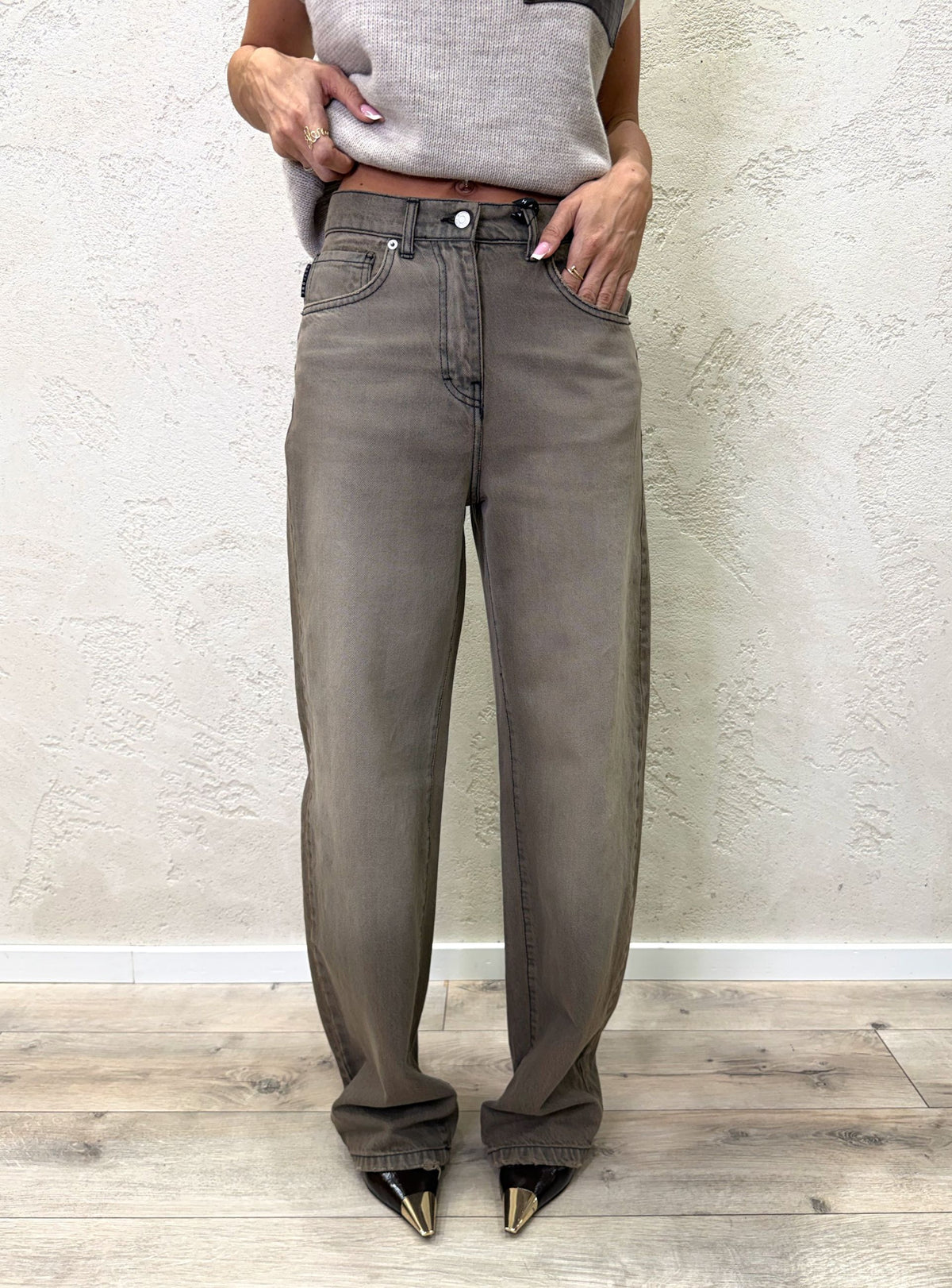 jeans modello stella in tela ferma a gamba dritta