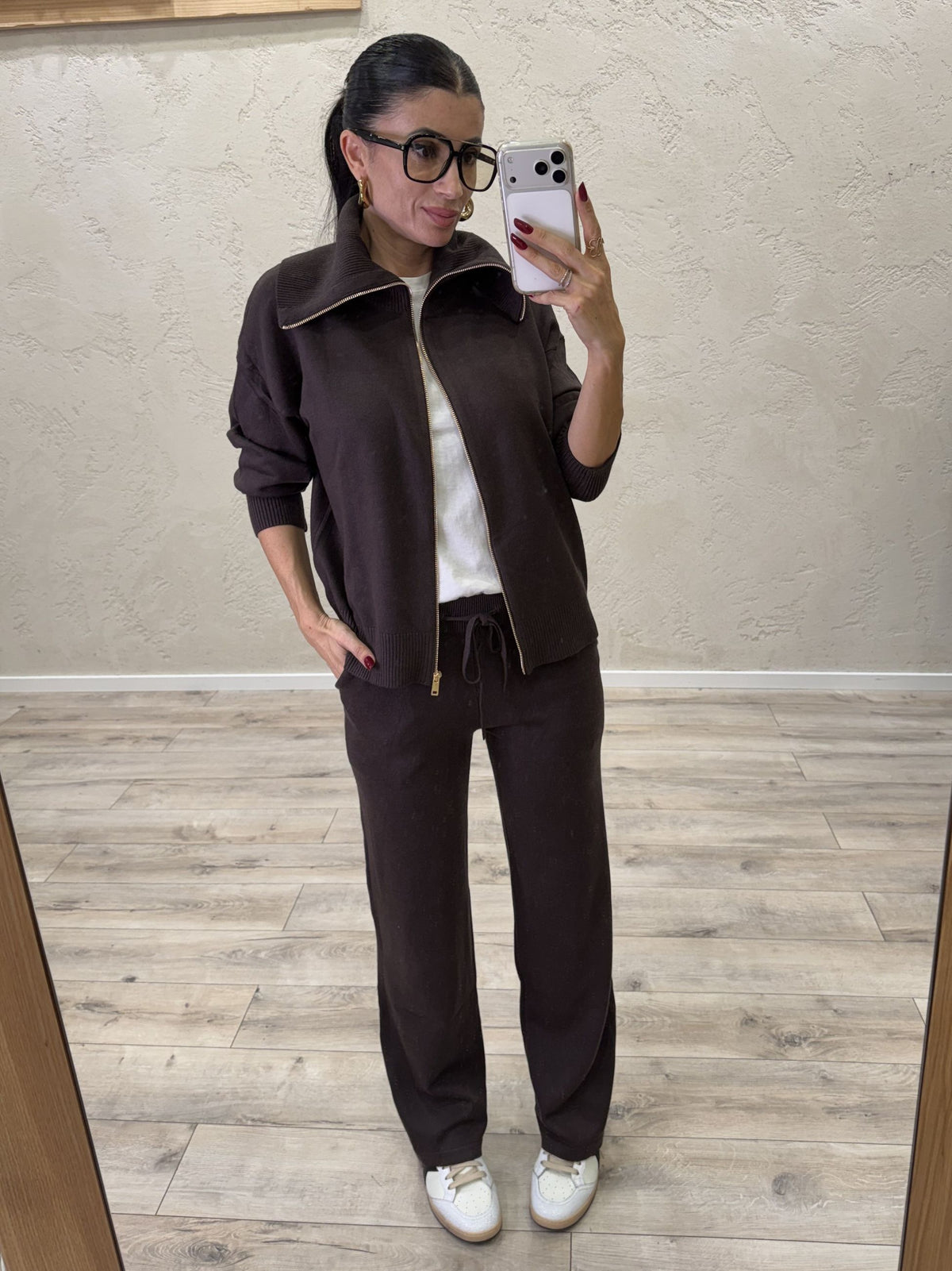 Tuta in maglia "Comfy" zip lunga