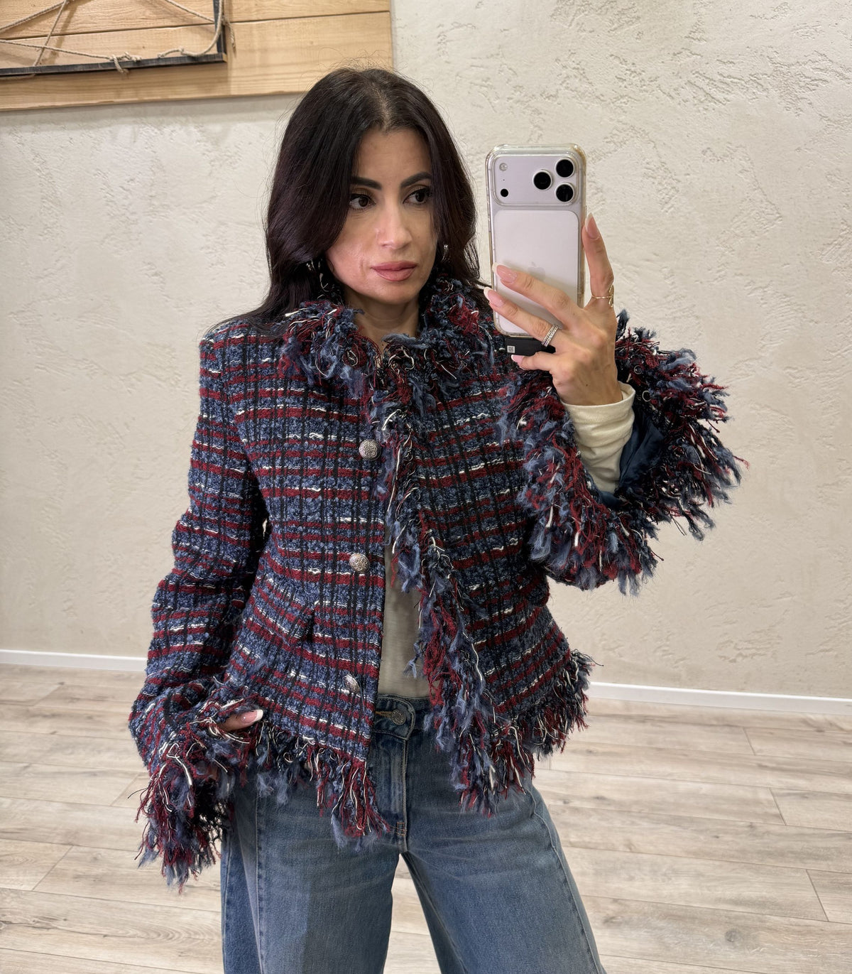Giacca "Parisienne" in tweed sfrangiato