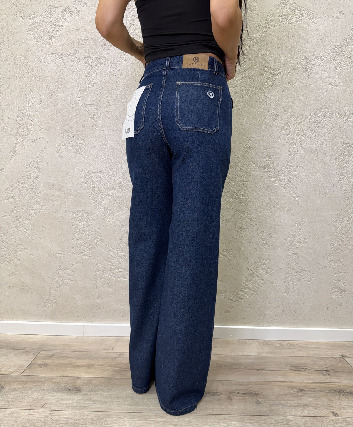 Jeans elasticizzato "Plaza" a palazzo