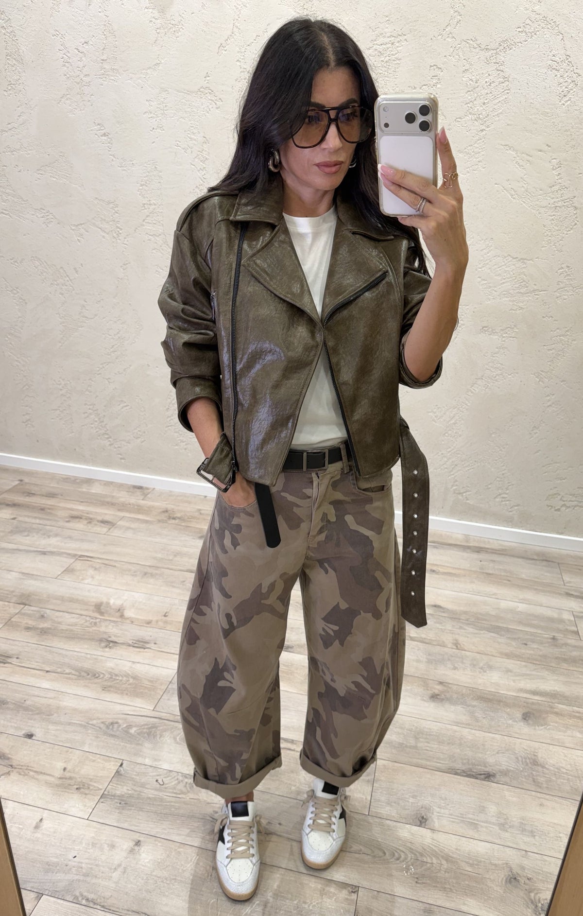 Pantalone barrel fit camouflage
