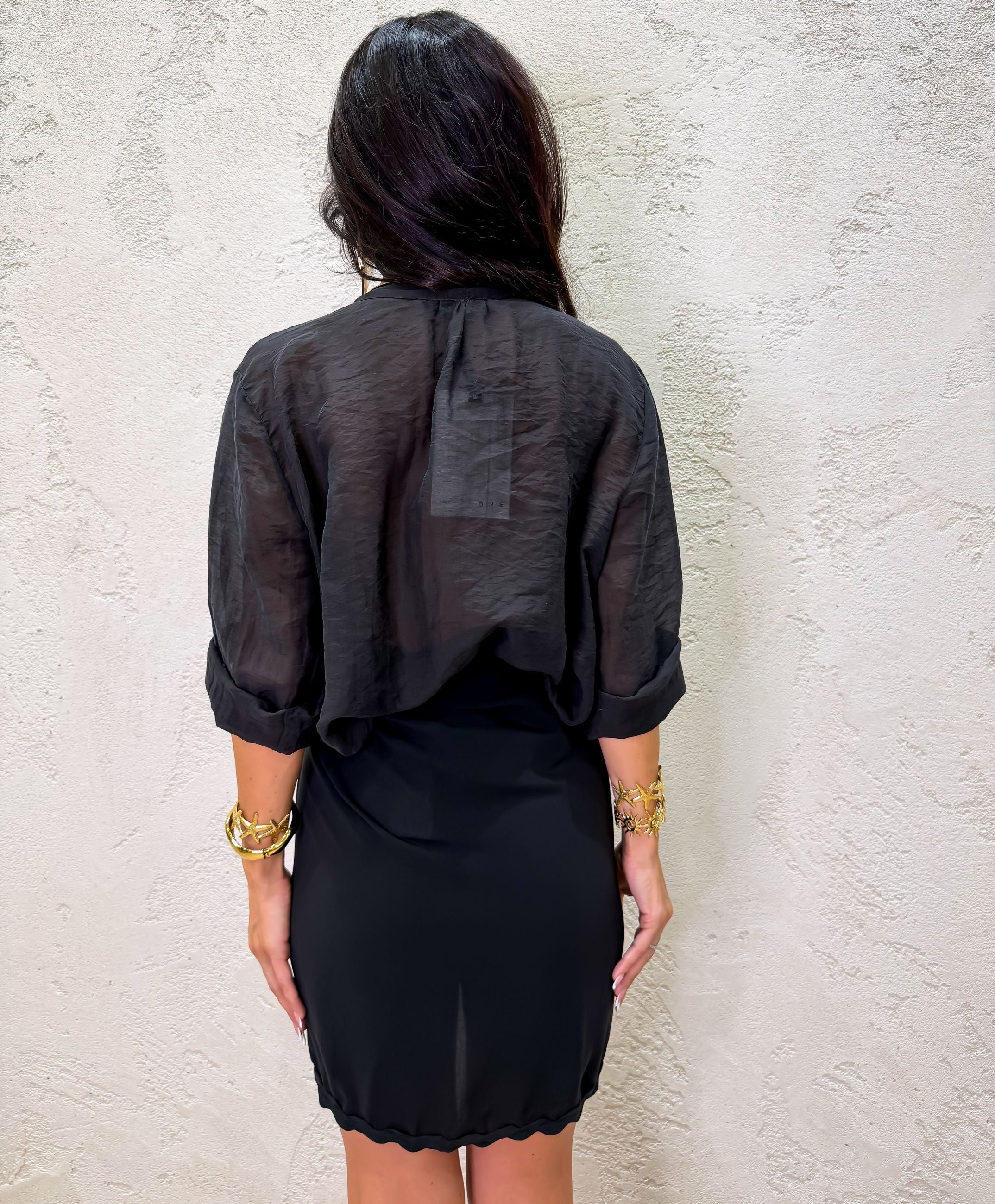 Camicia in lyocell effetto vedo non vedo