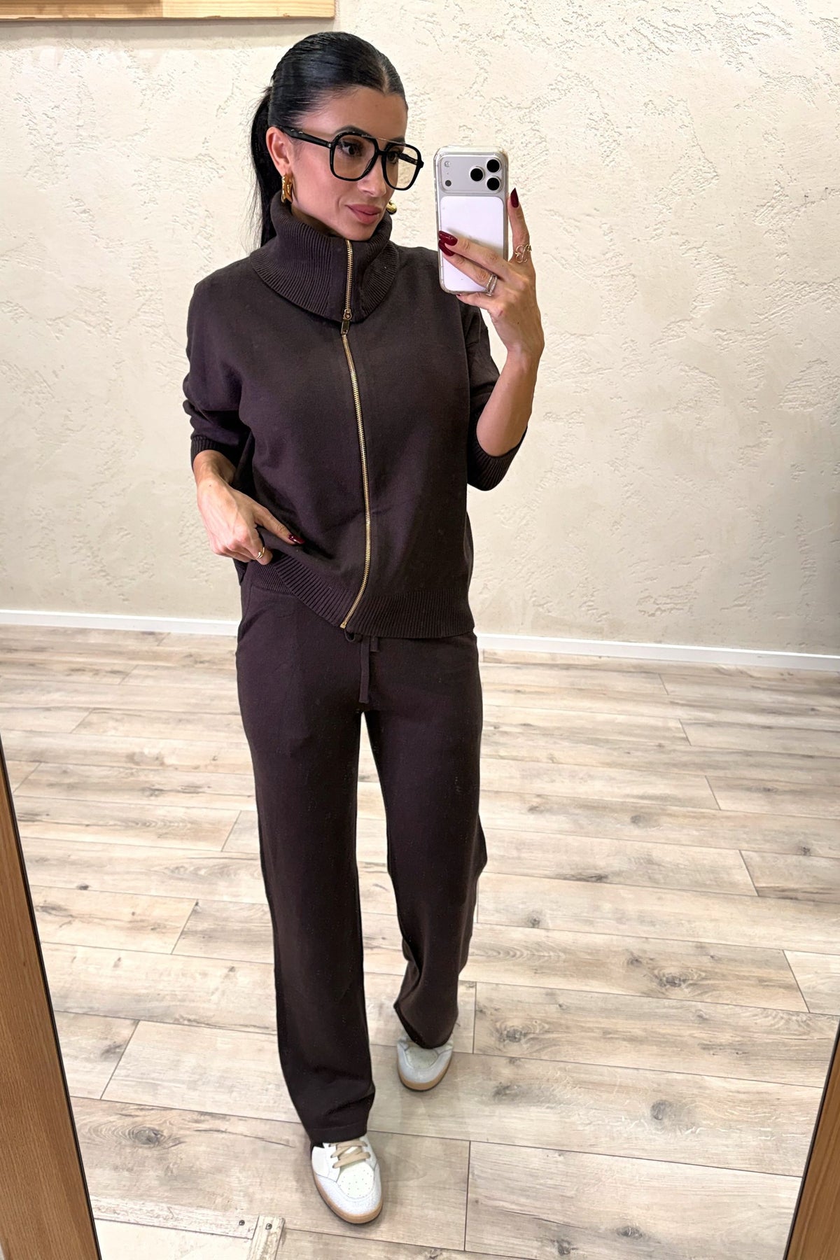 Tuta in maglia "Comfy" zip lunga