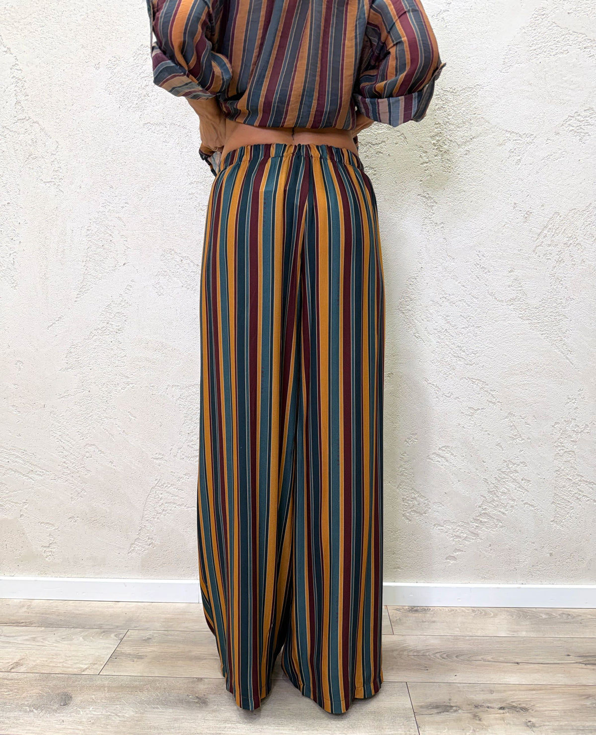 Pantalone "Nomad" a righe in viscosa