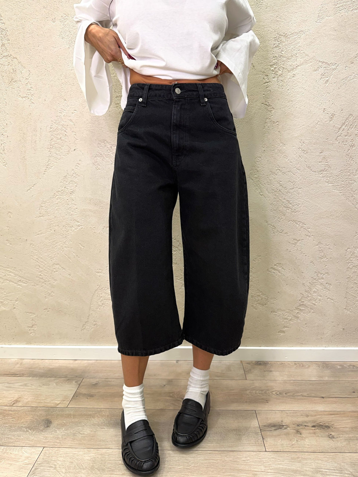 Jeans cropped "Elettra" barrel fit