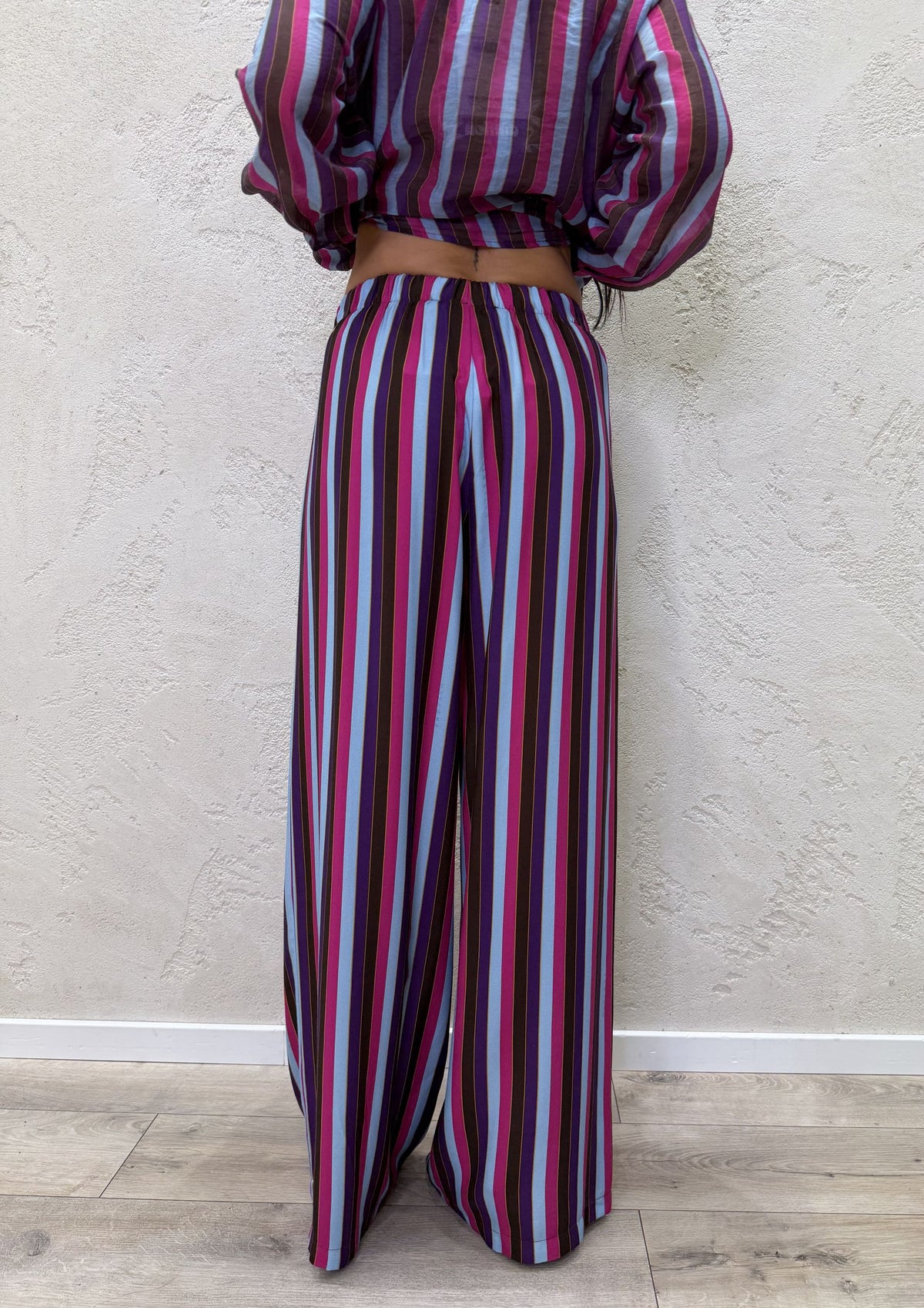 Pantalone "Nomad" a righe in viscosa