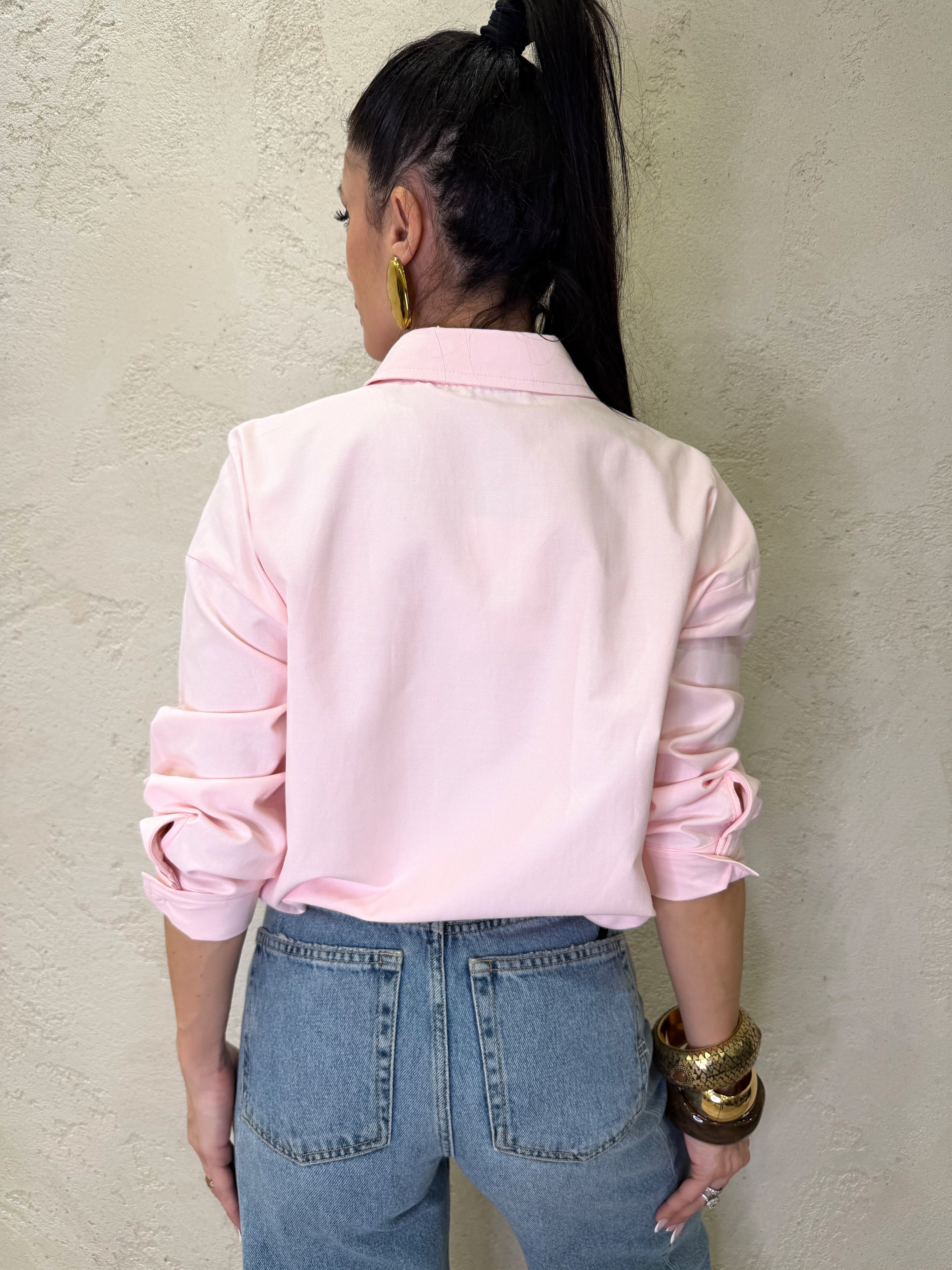 camicia ampia tessuto oxford C881A047 ROSA DIXIE 