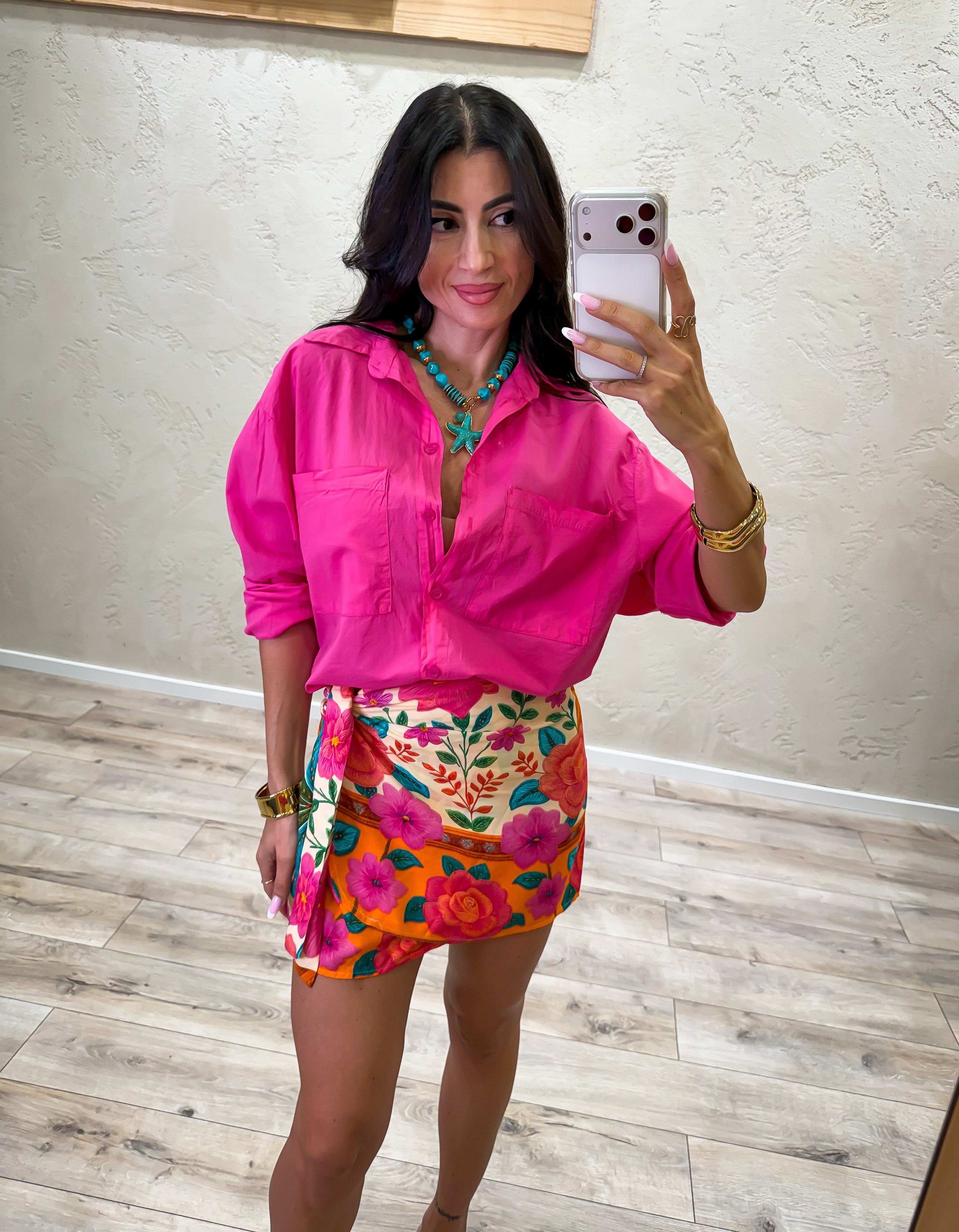 camicia morbida in cotone CFW-Q408 FUCSIA HAVEONE 