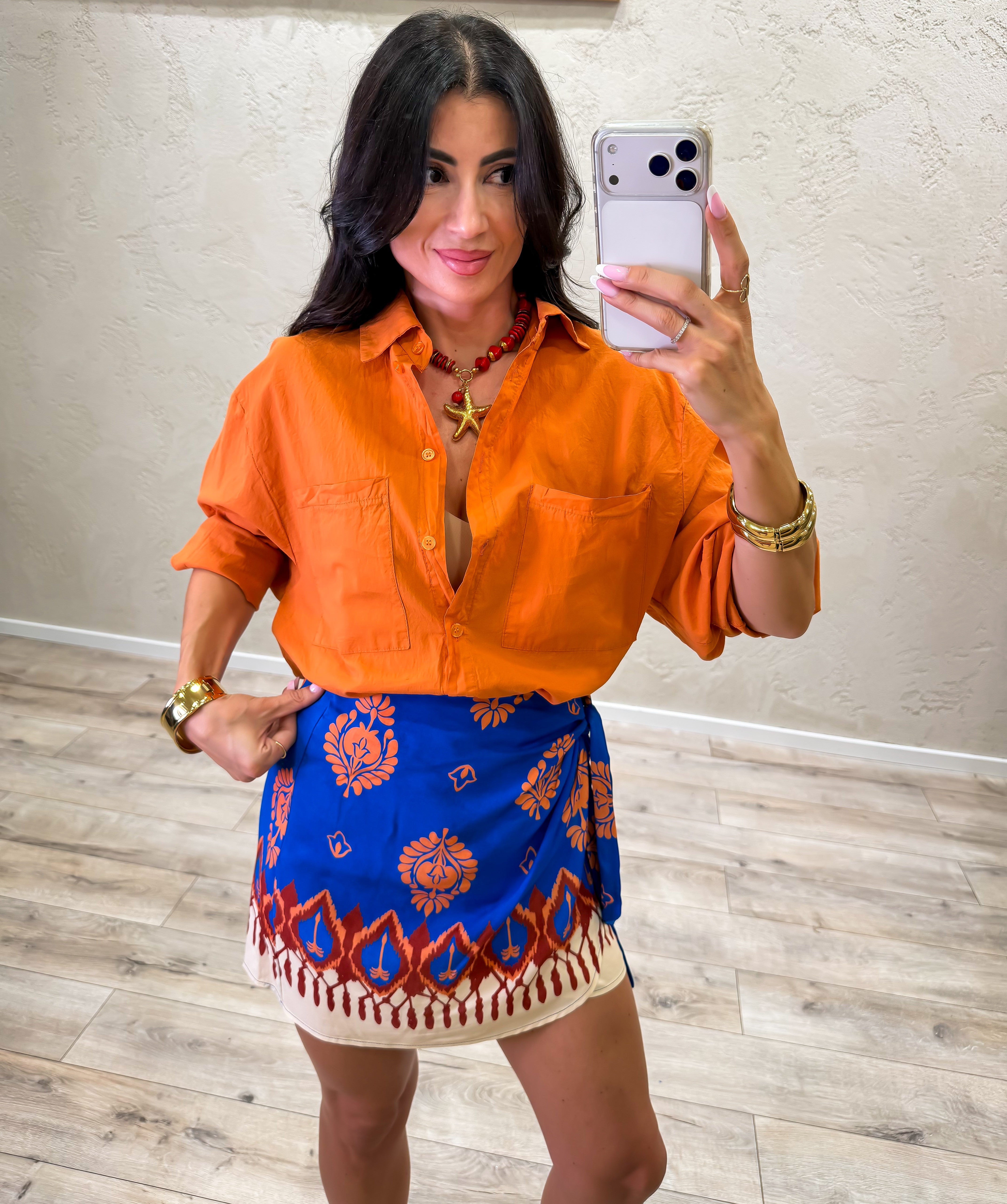 camicia morbida in cotone CFW-Q408 PAPAYA HAVEONE 