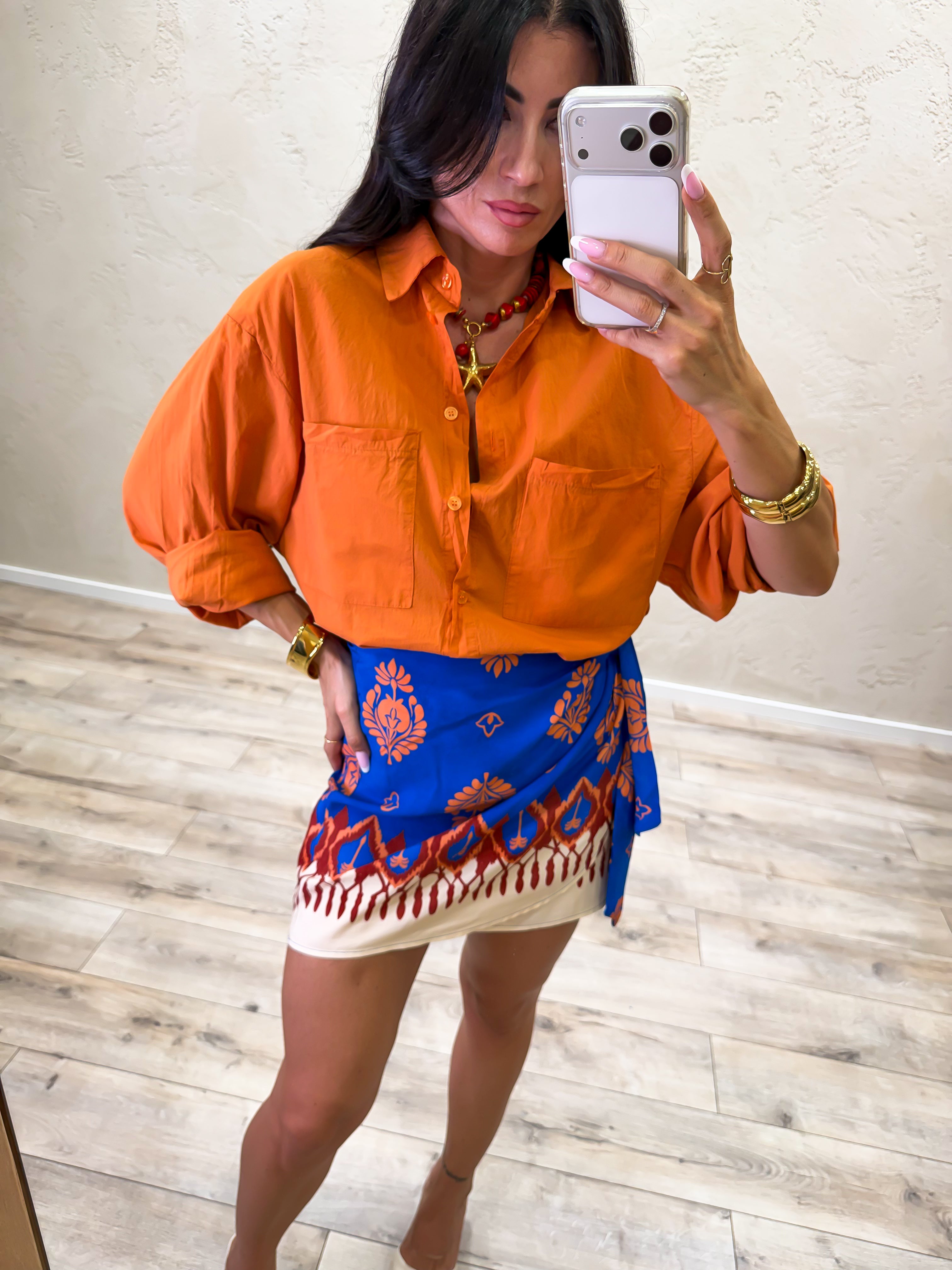 camicia morbida in cotone CFW-Q408 PAPAYA HAVEONE 