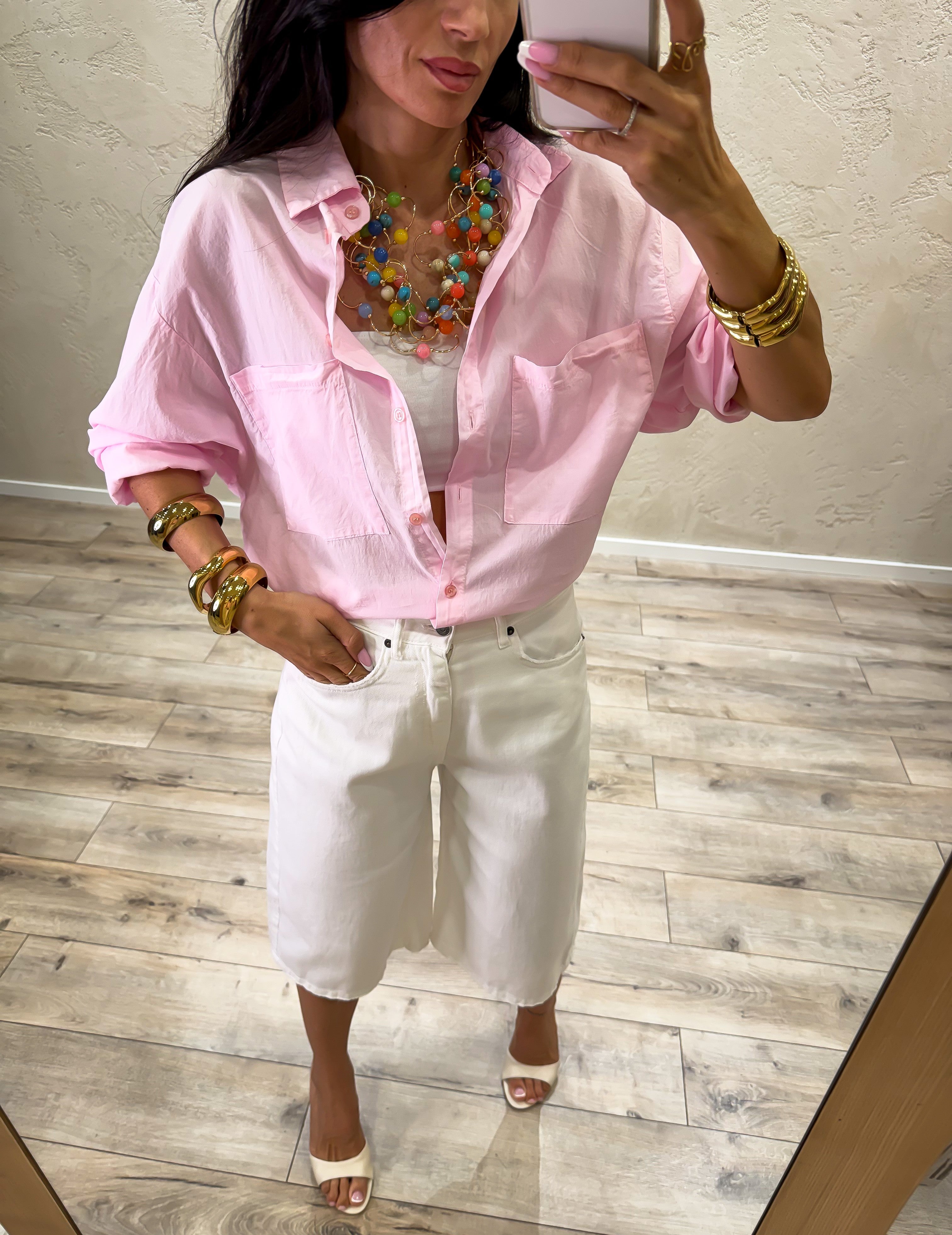 camicia morbida in cotone CFW-Q408 ROSA HAVEONE 