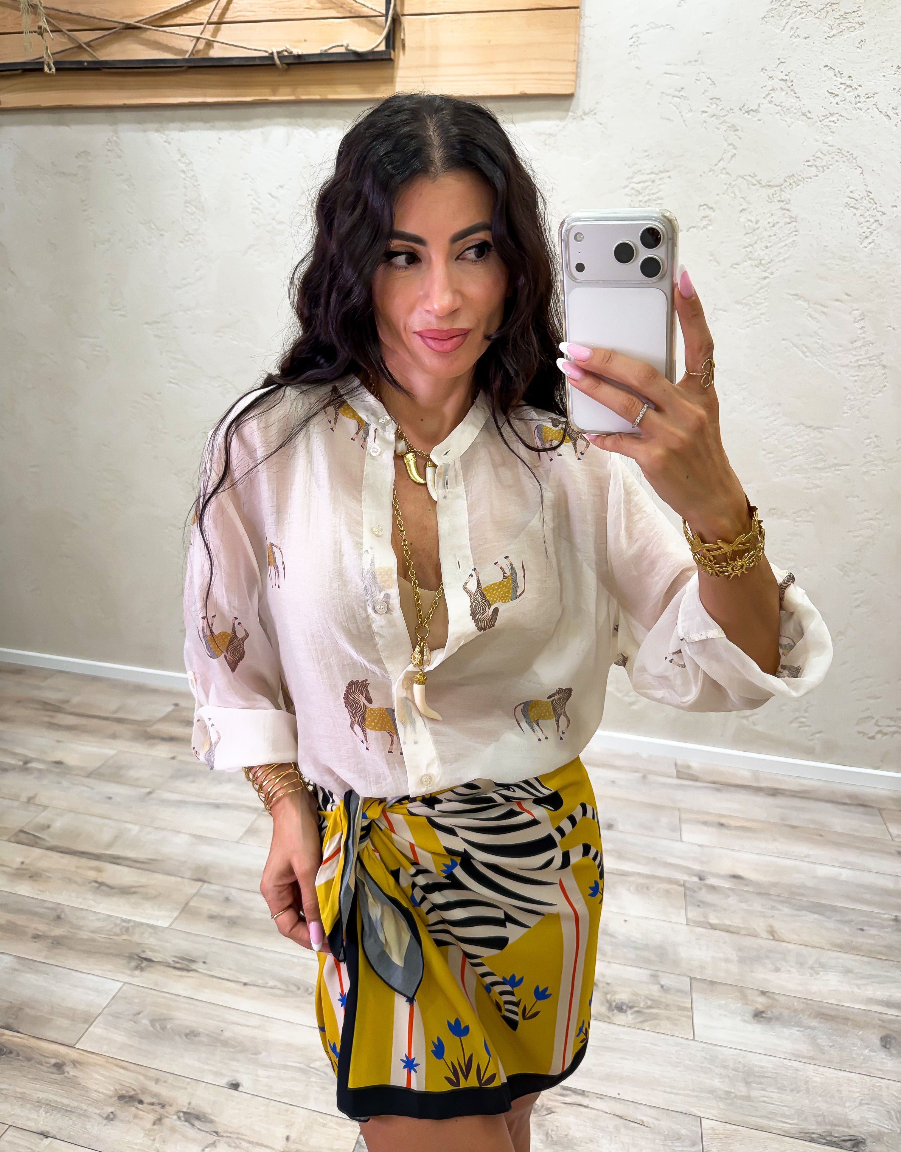 camicia "zebra" in lyocell CVS-Q464 BURRO HAVEONE 