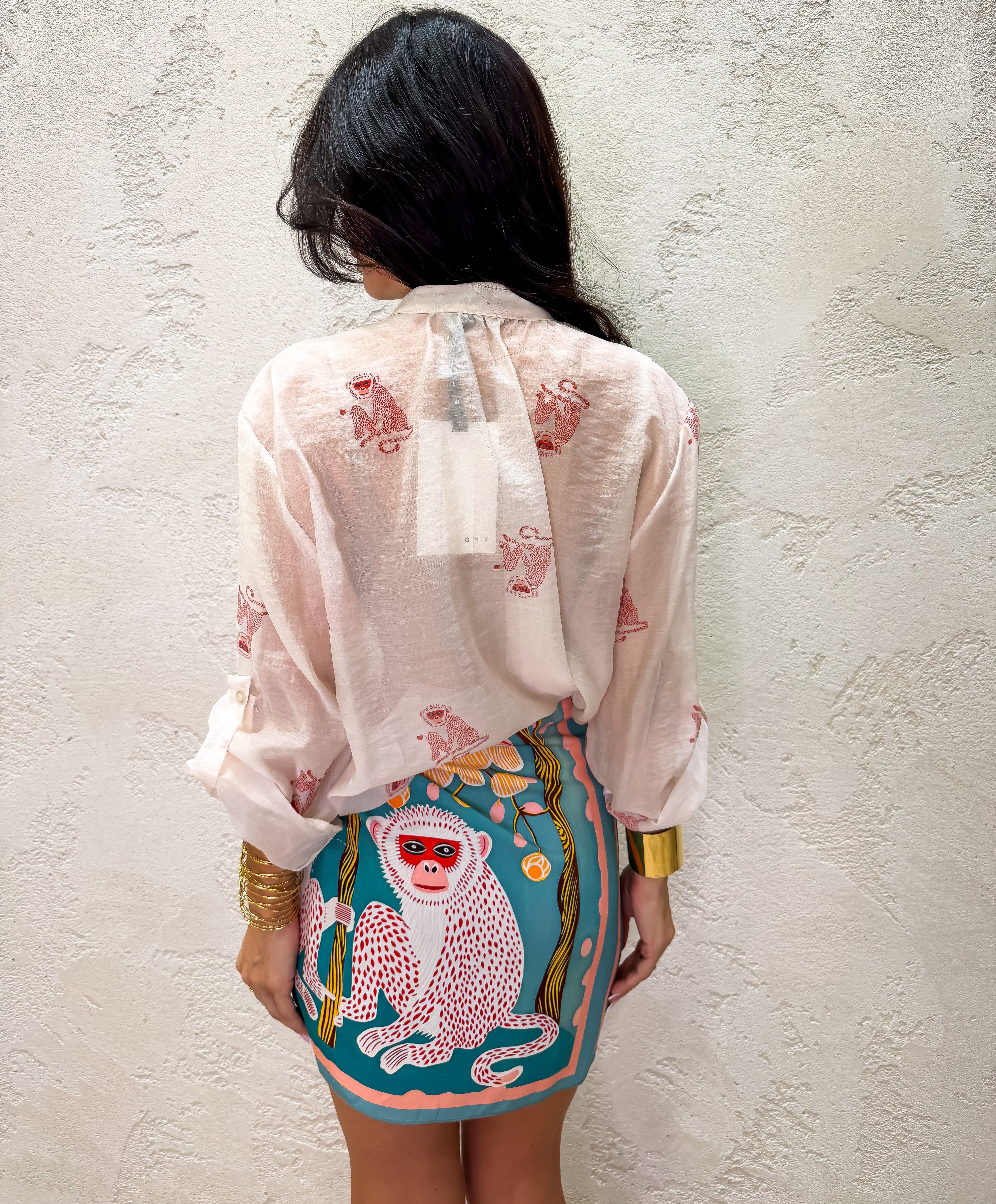 camicia "scimmia" in lyocell CVS-Q485 ROSA HAVEONE 