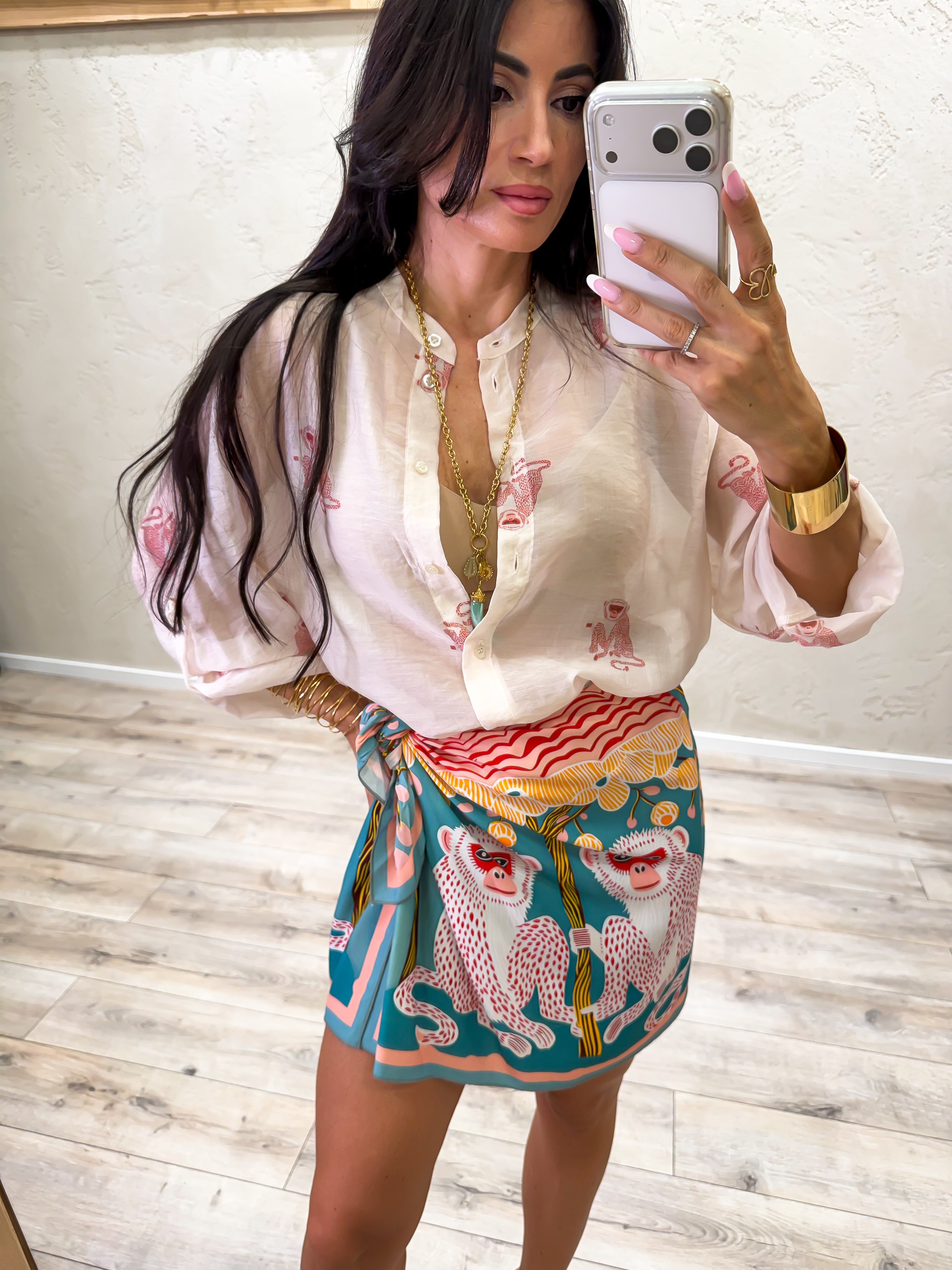 camicia "scimmia" in lyocell CVS-Q485 ROSA HAVEONE 
