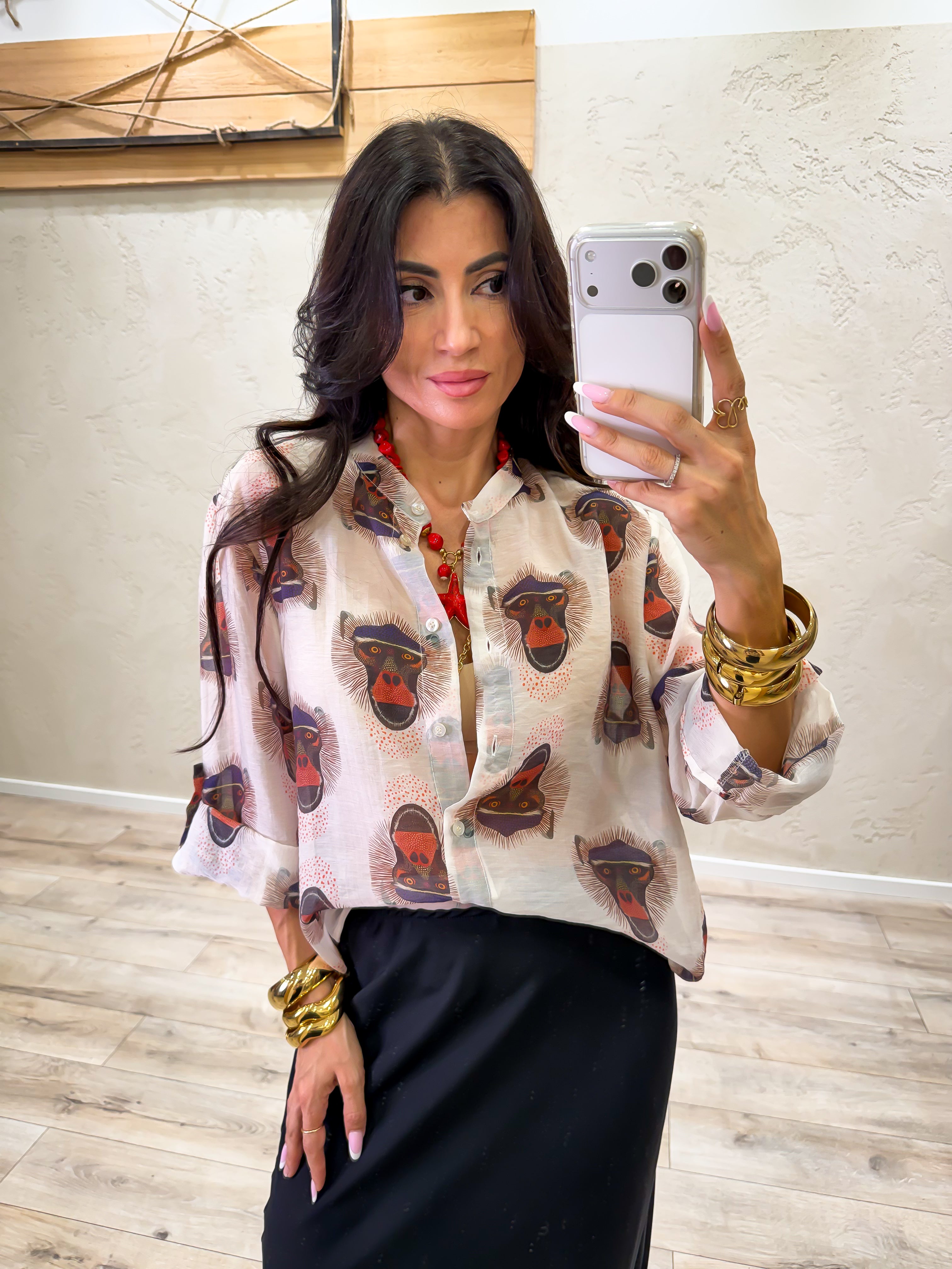 camicia "scimmia" in lyocell CVS-Q487 BLUETTE HAVEONE 