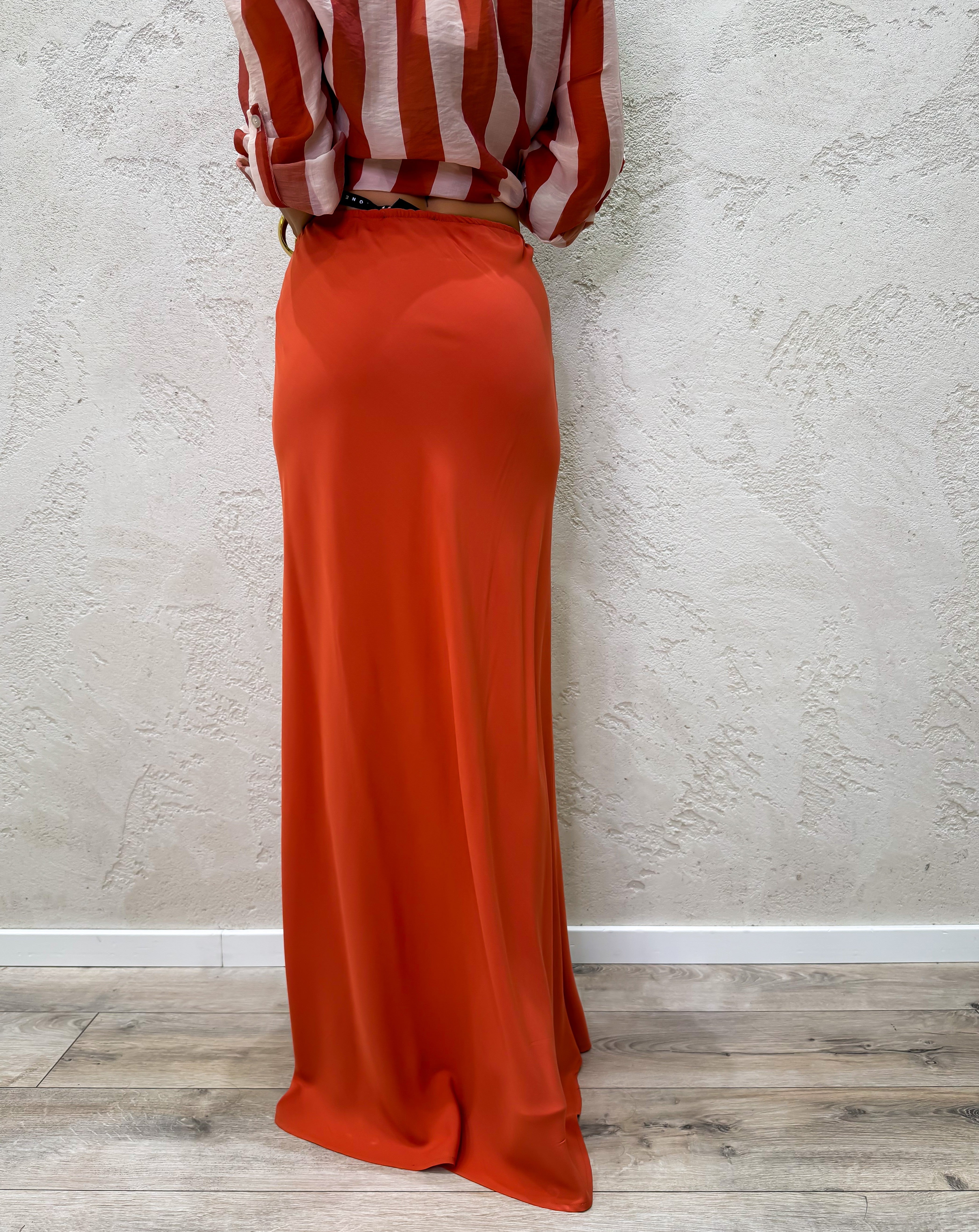 gonna lunga 100% viscosa GIA-Q216 PAPAYA HAVEONE 