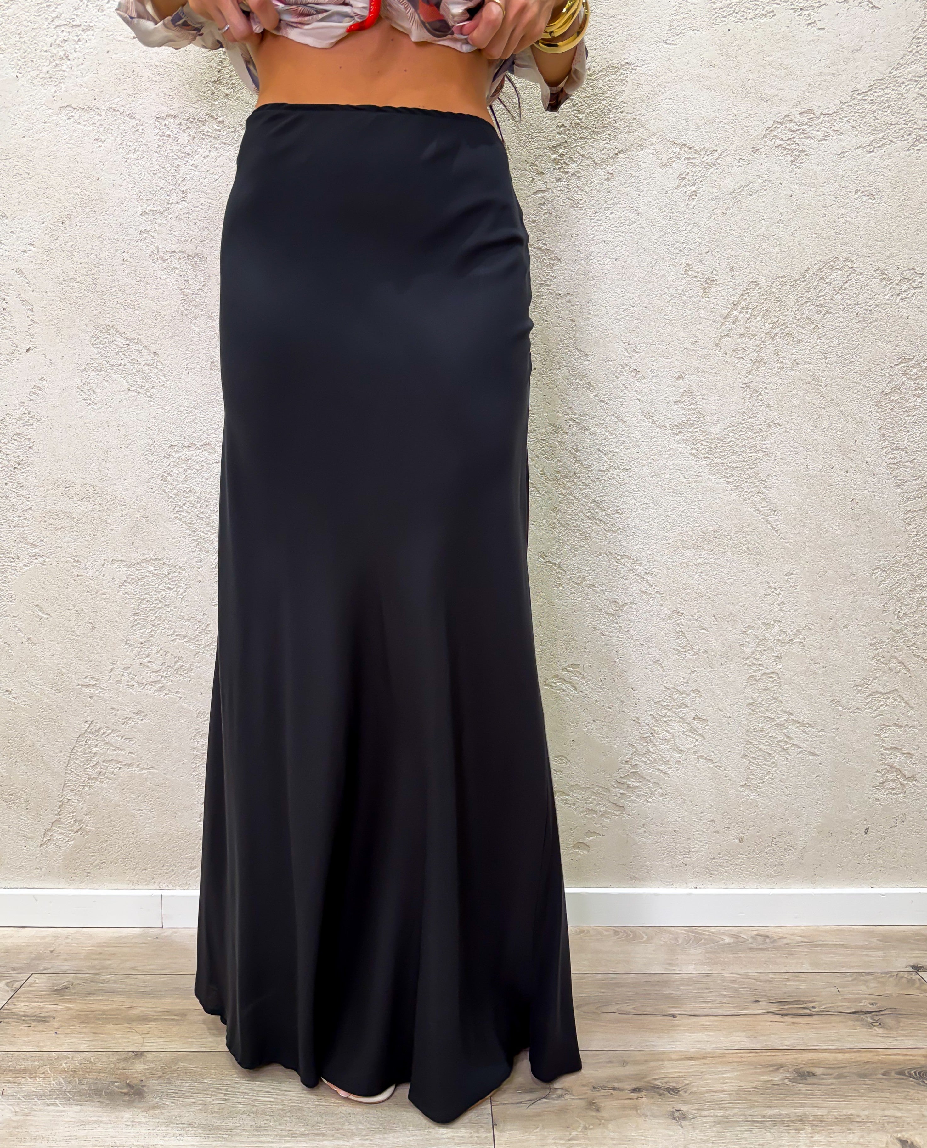 gonna lunga 100% viscosa GIA-Q216 NERO HAVEONE 