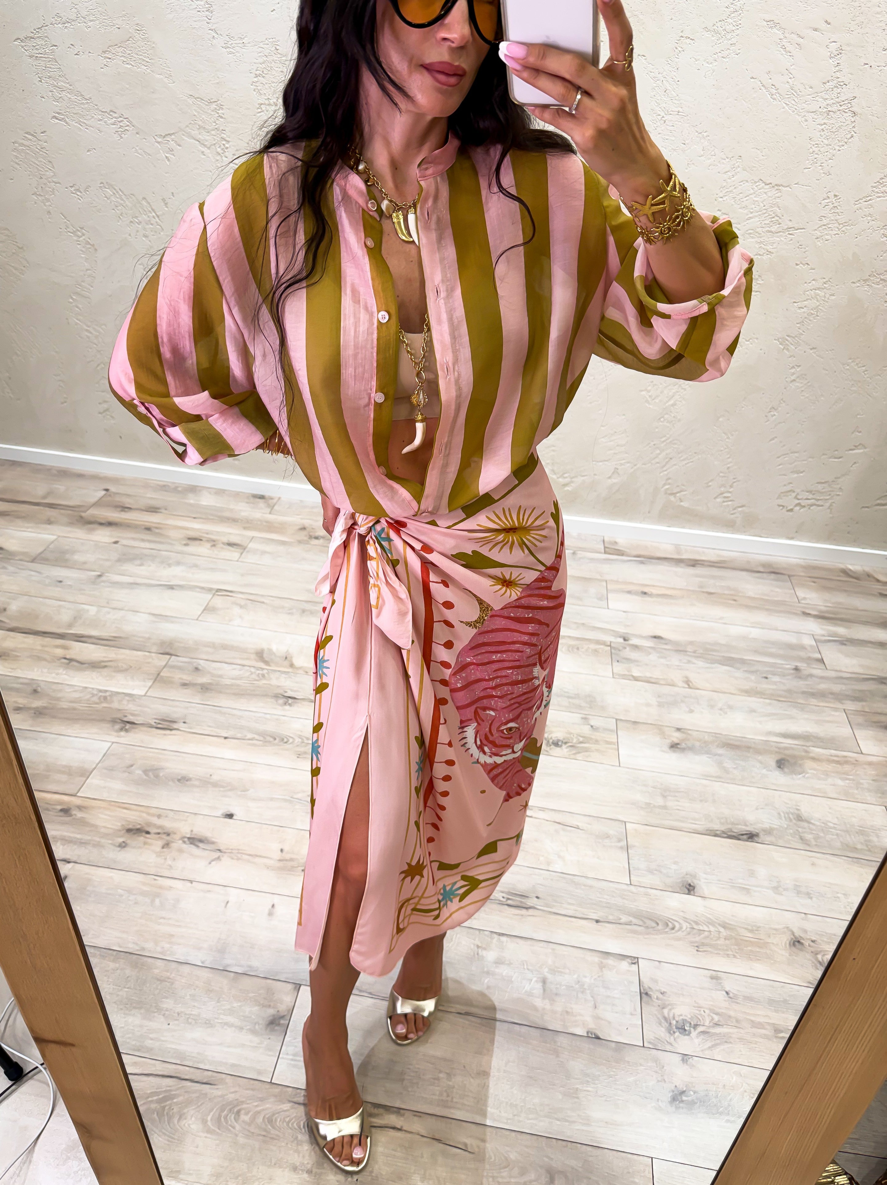 gonna midi pareo foulard tigri GVS-Q229 FANTASIA HAVEONE 
