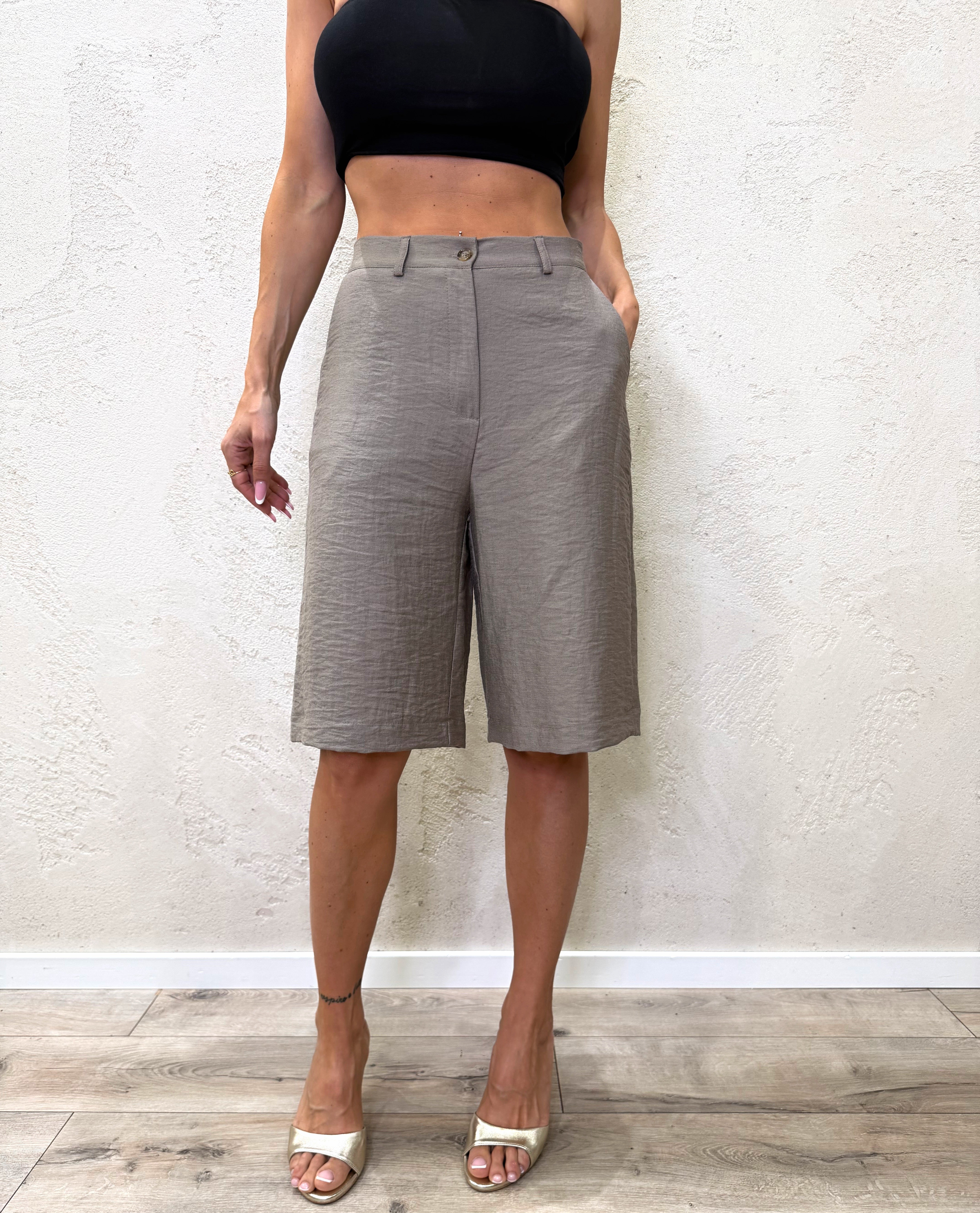 maxi bermuda misto lino PIA-Q525 FANGO HAVEONE 