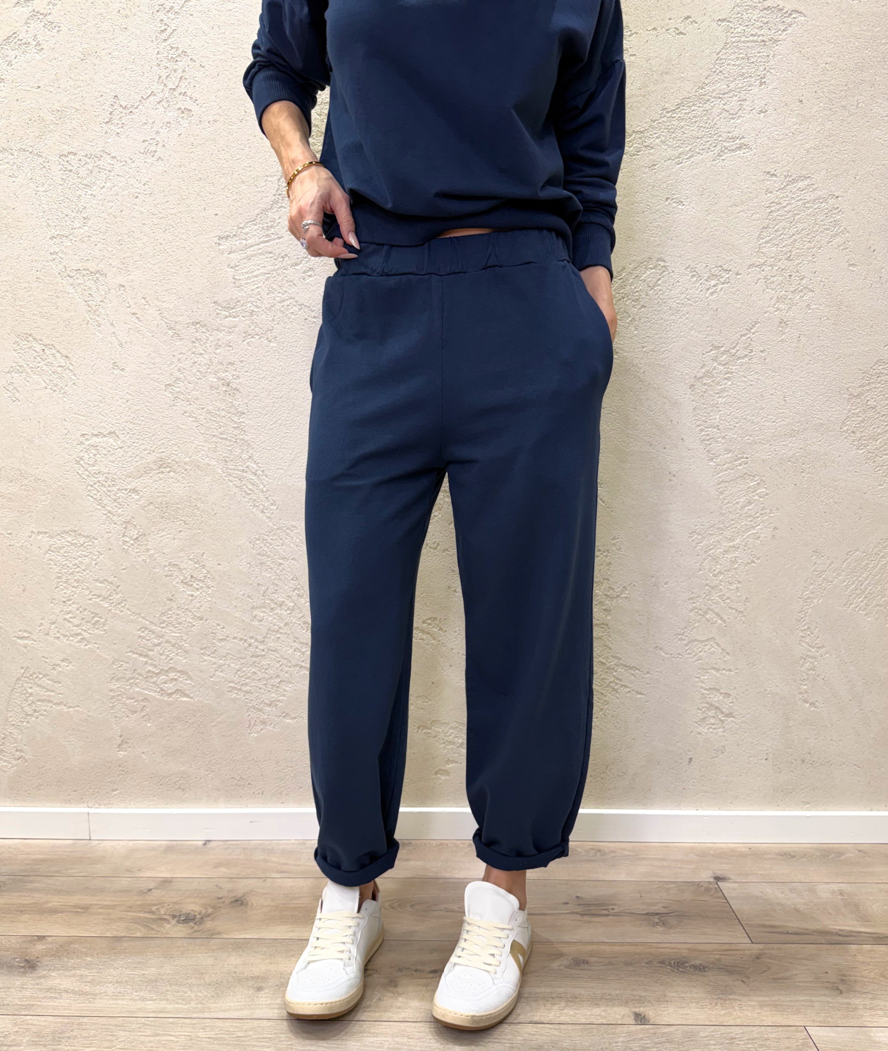 tuta di felpa garzata 26851 BLU SUSY MIX 