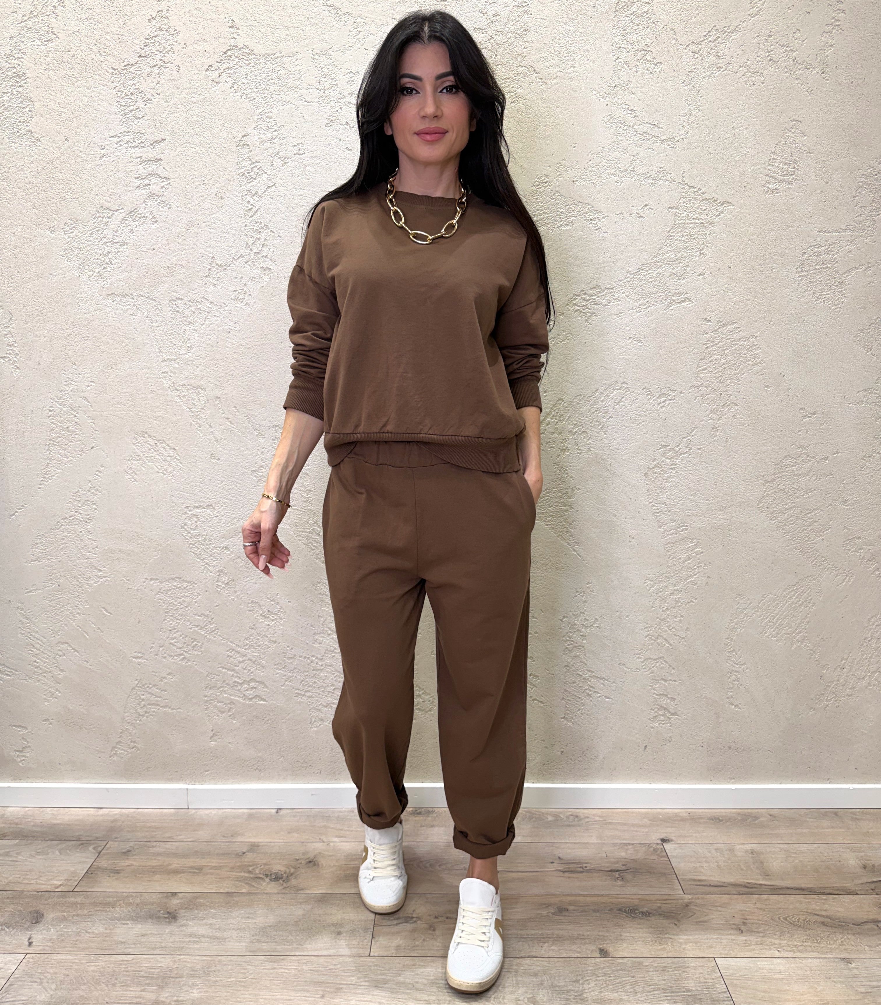 tuta di felpa garzata 26851 CIOCCOLATO SUSY MIX 