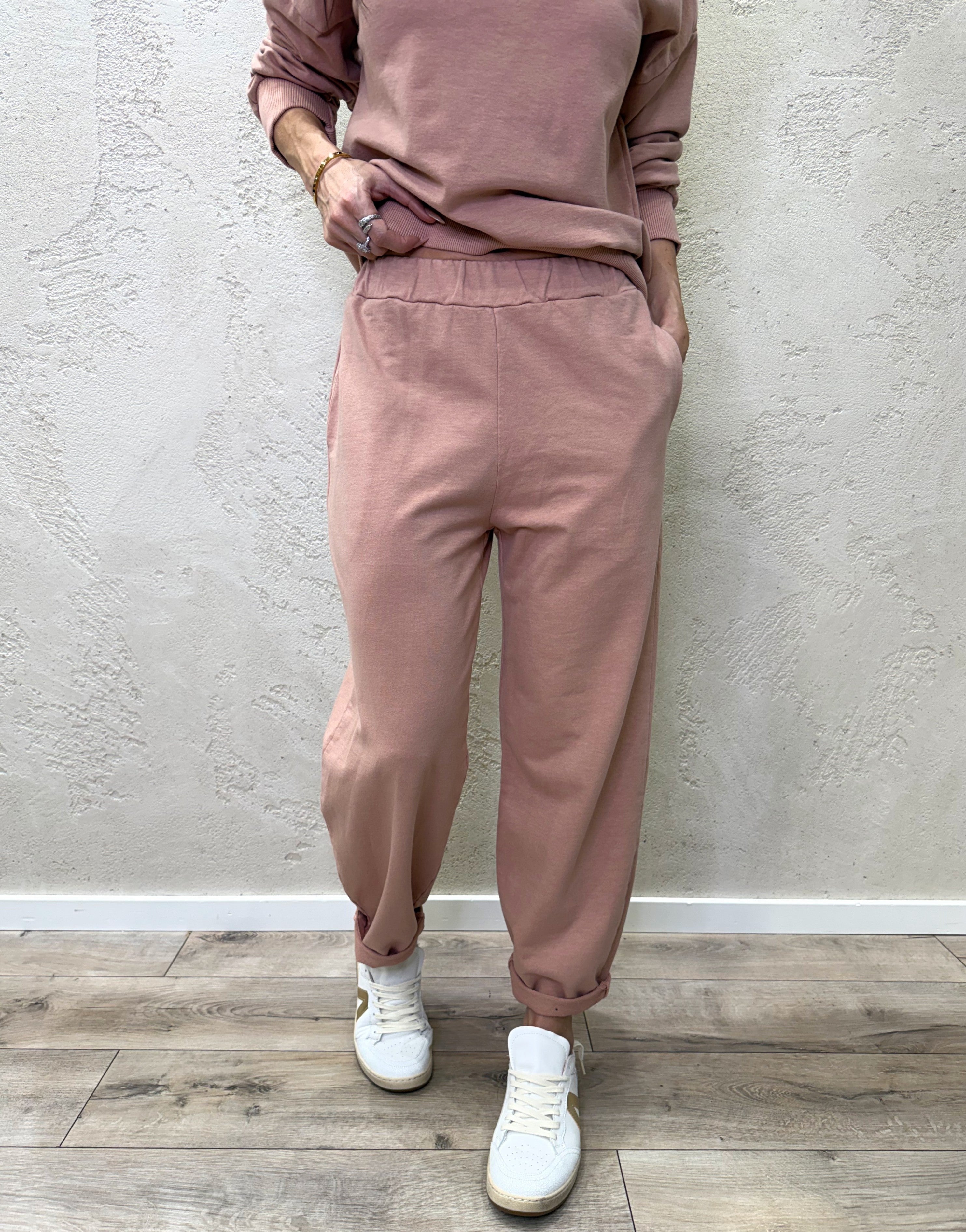 tuta di felpa garzata 26851 ROSA CIPRIA SUSY MIX 