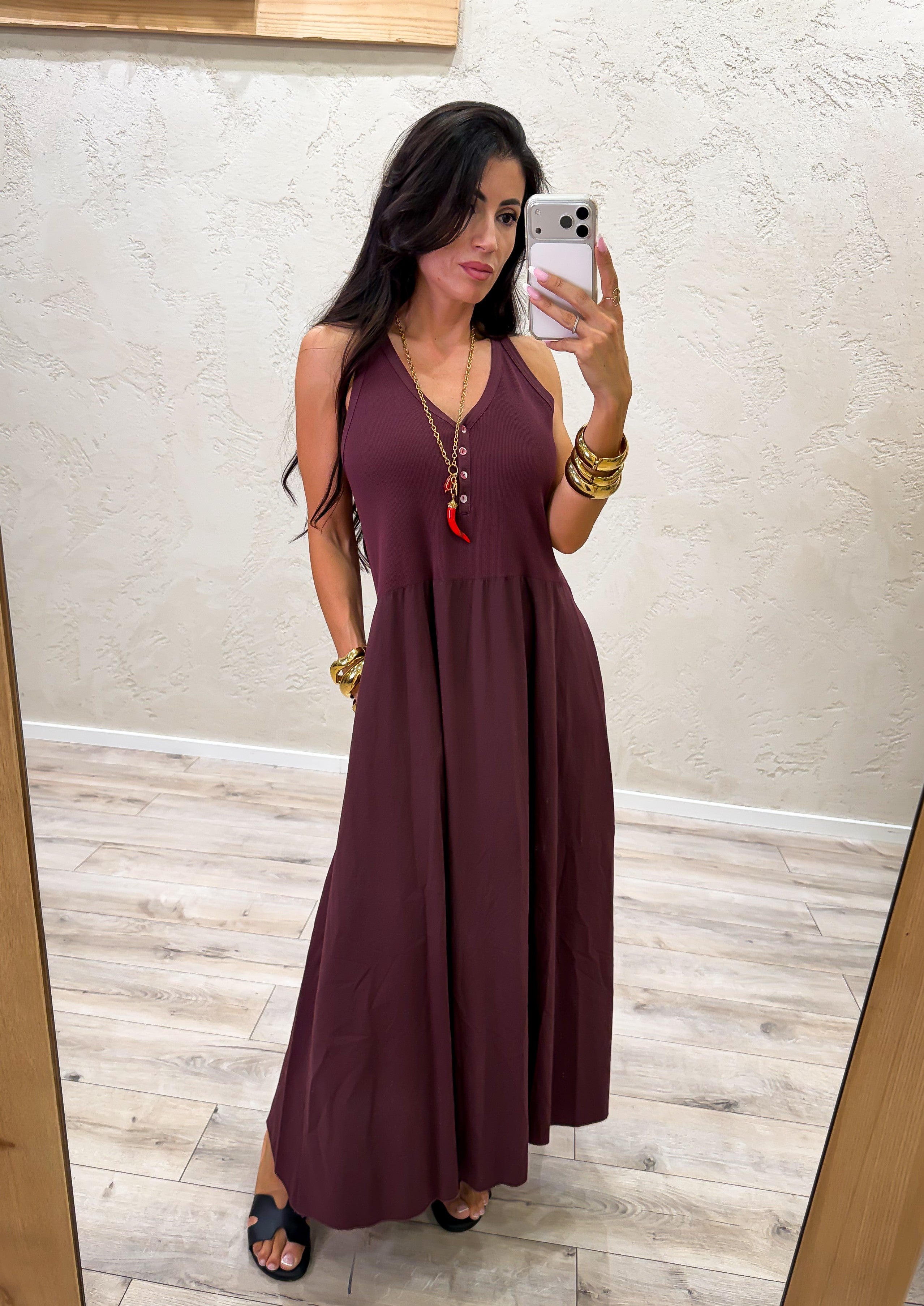 abito lungo doppio tessuto smanicato 2738 FICO SUSY MIX 