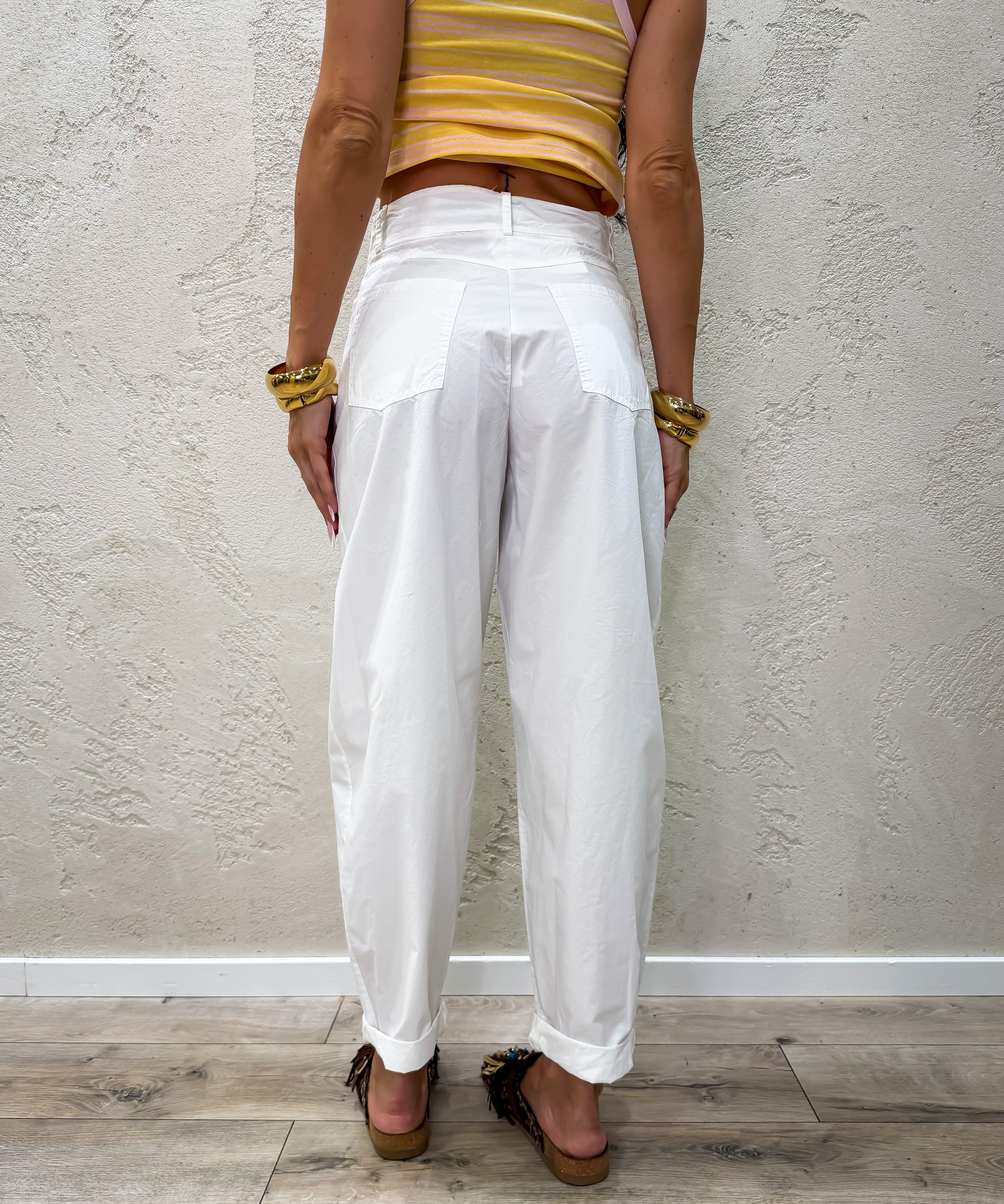 pantalone in contone a ovetto 60285TL LATTE SUSY MIX 