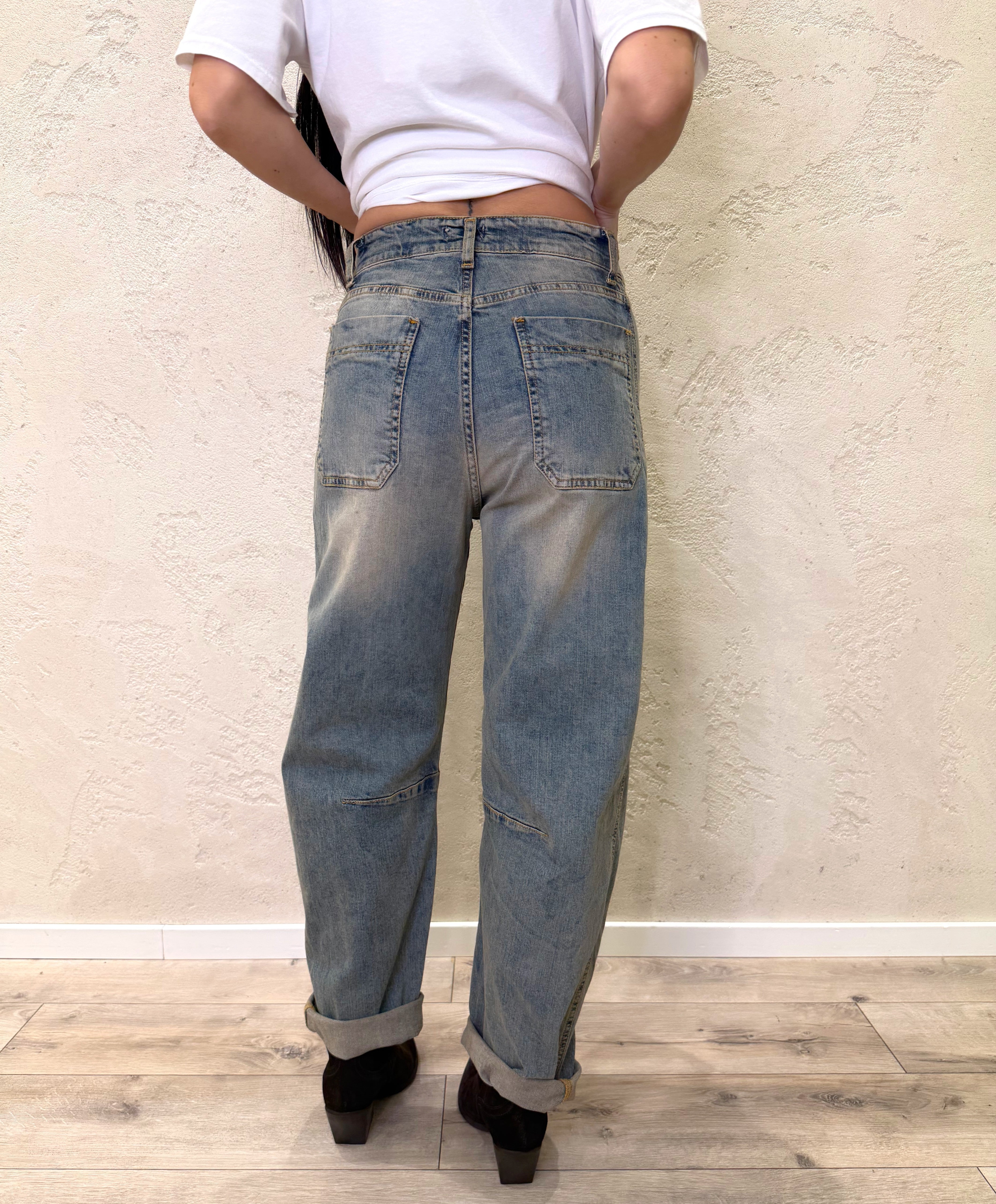jeans elasticizzato modello ferro di cavallo con fascia laterale JSILVY0390 JEANS SUSY MIX 