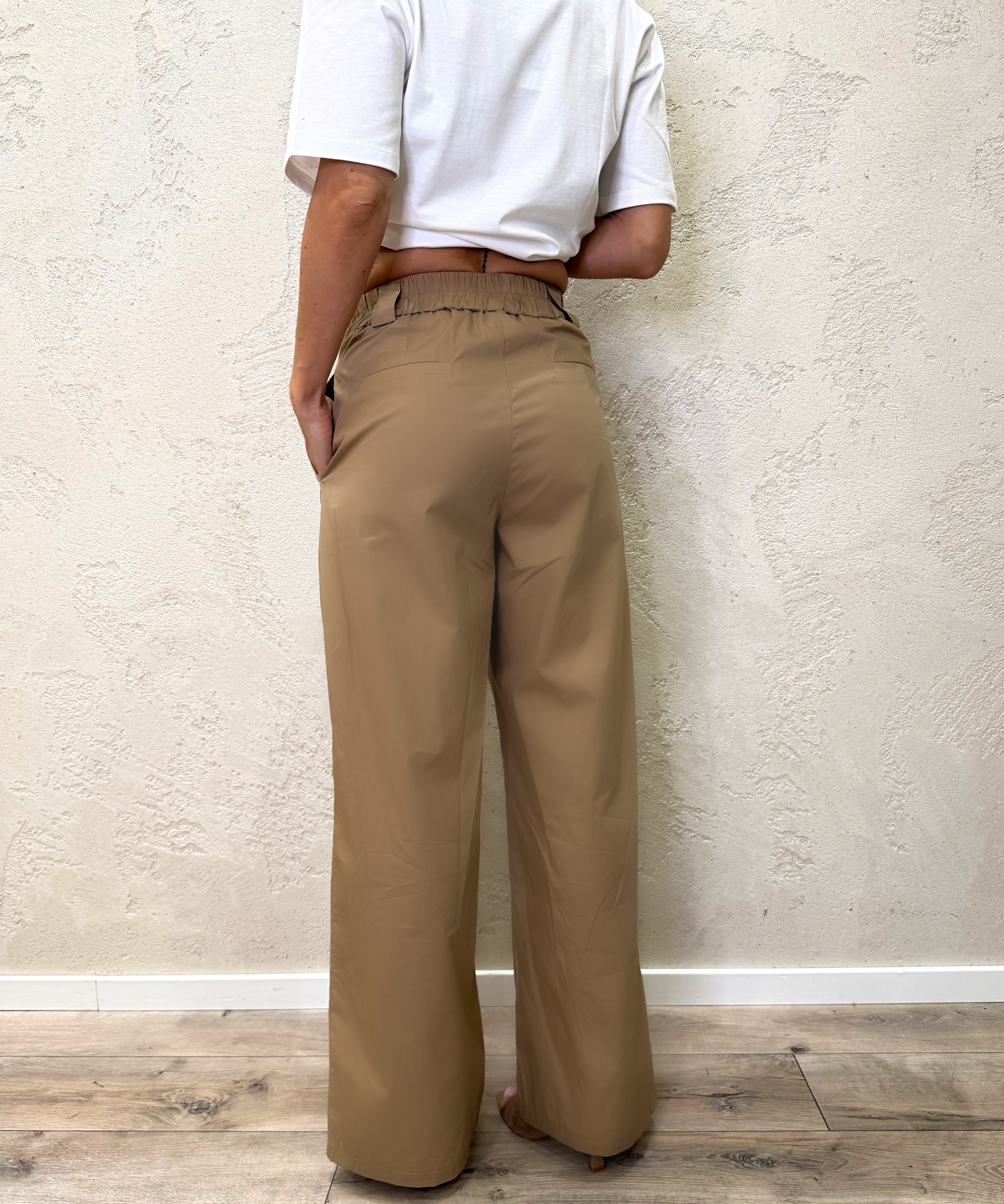 pantalone a gamba dritta in 100% cotone 26P4934 COGNAC TENSIONE IN 