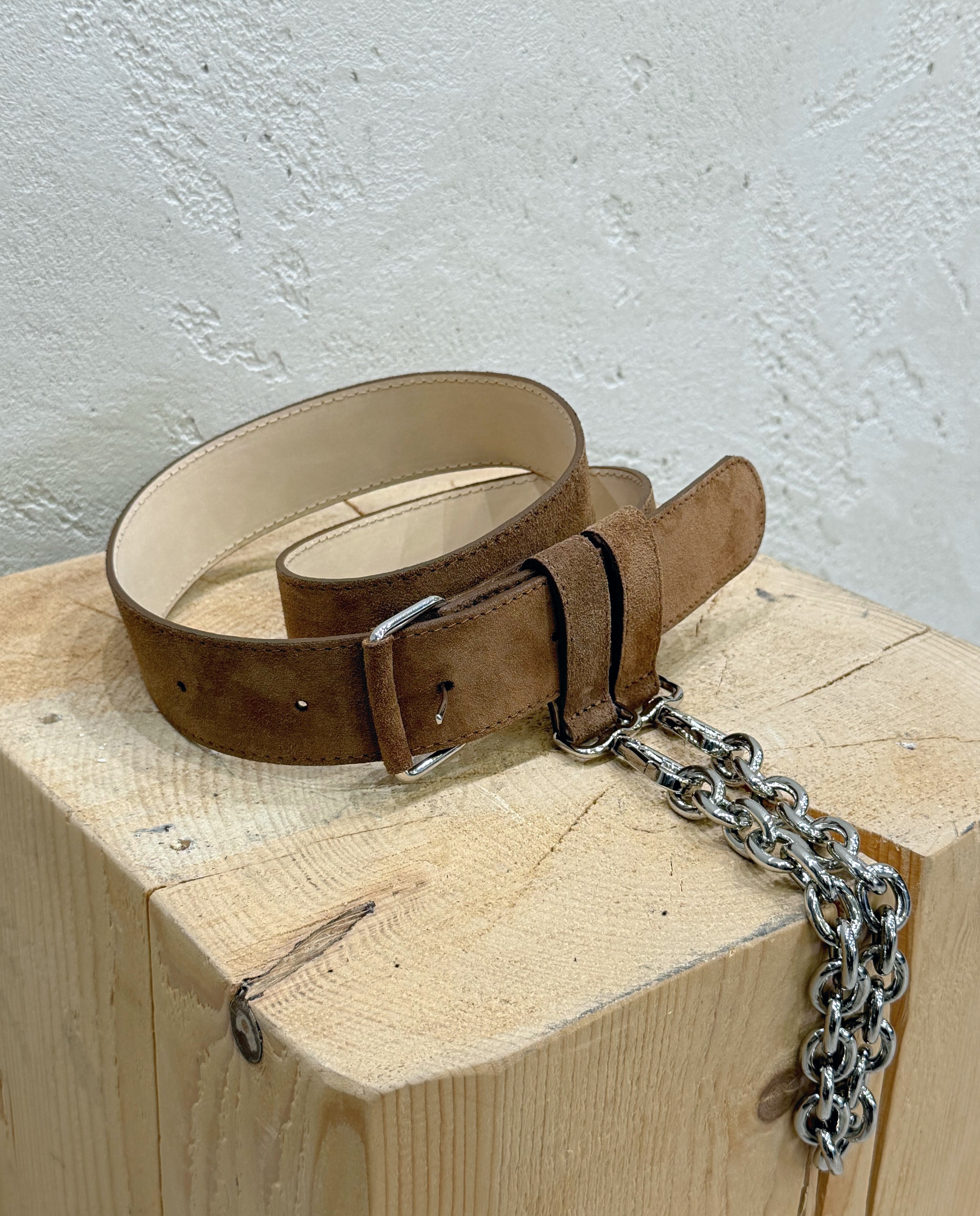 cintura scamosciata in vera pelle AAB0030 COGNAC VICOLO 