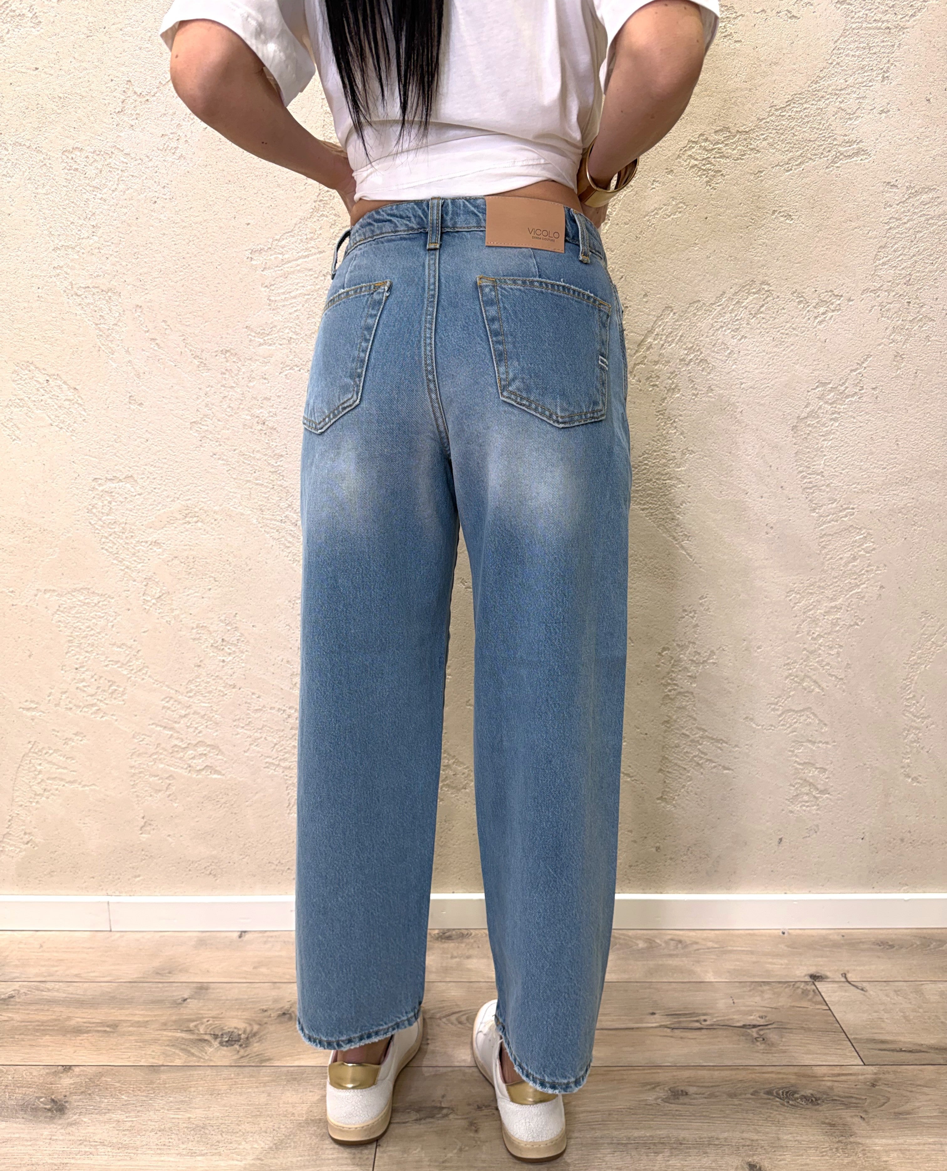 jeans in tela ferma modello sveva balloon DAB5244 DENIM VICOLO 