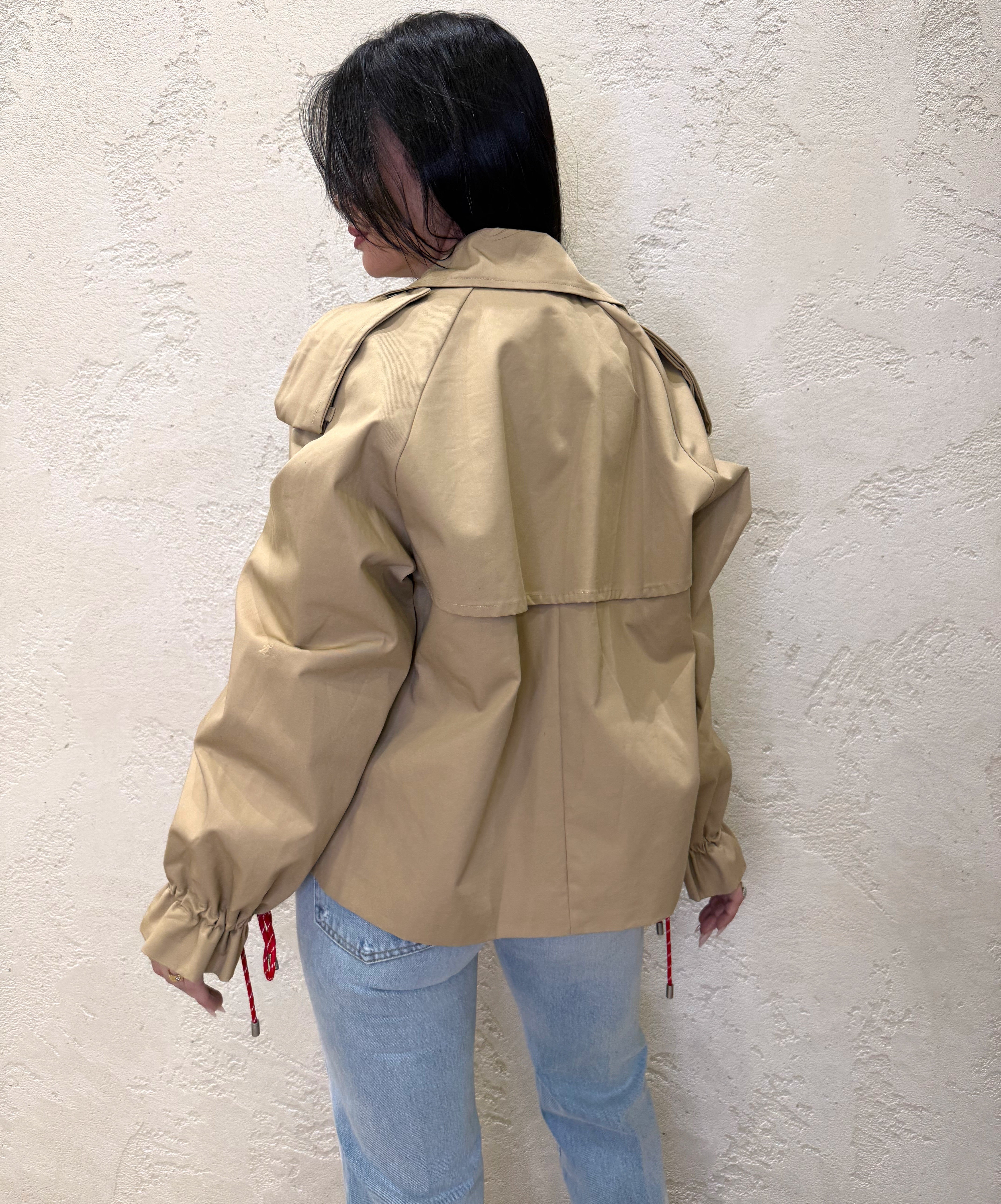 trench corto doppiopetto TAB0393 BEIGE VICOLO 