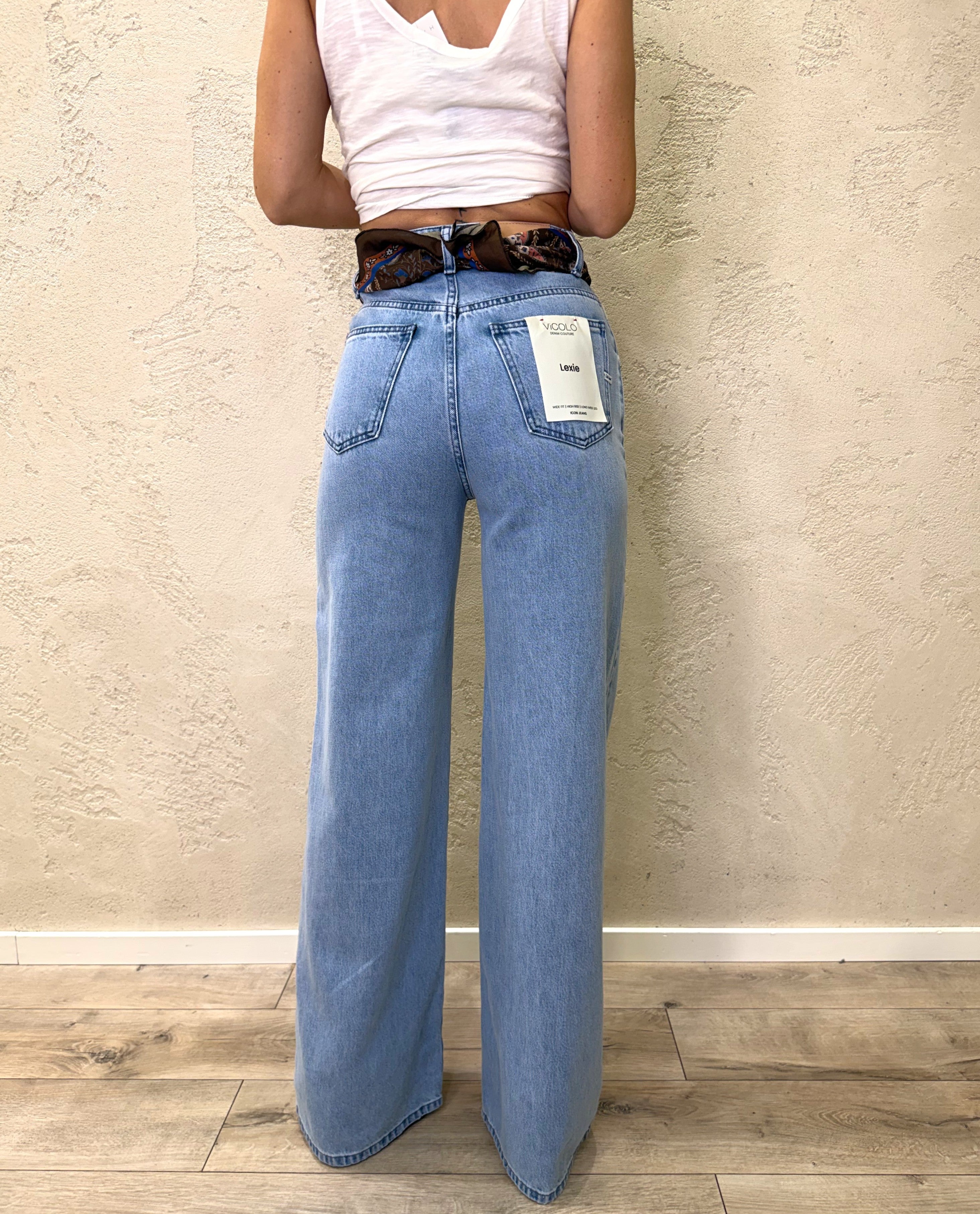 jeans modello lexie a palazzo DAB5250 DENIM VICOLO 