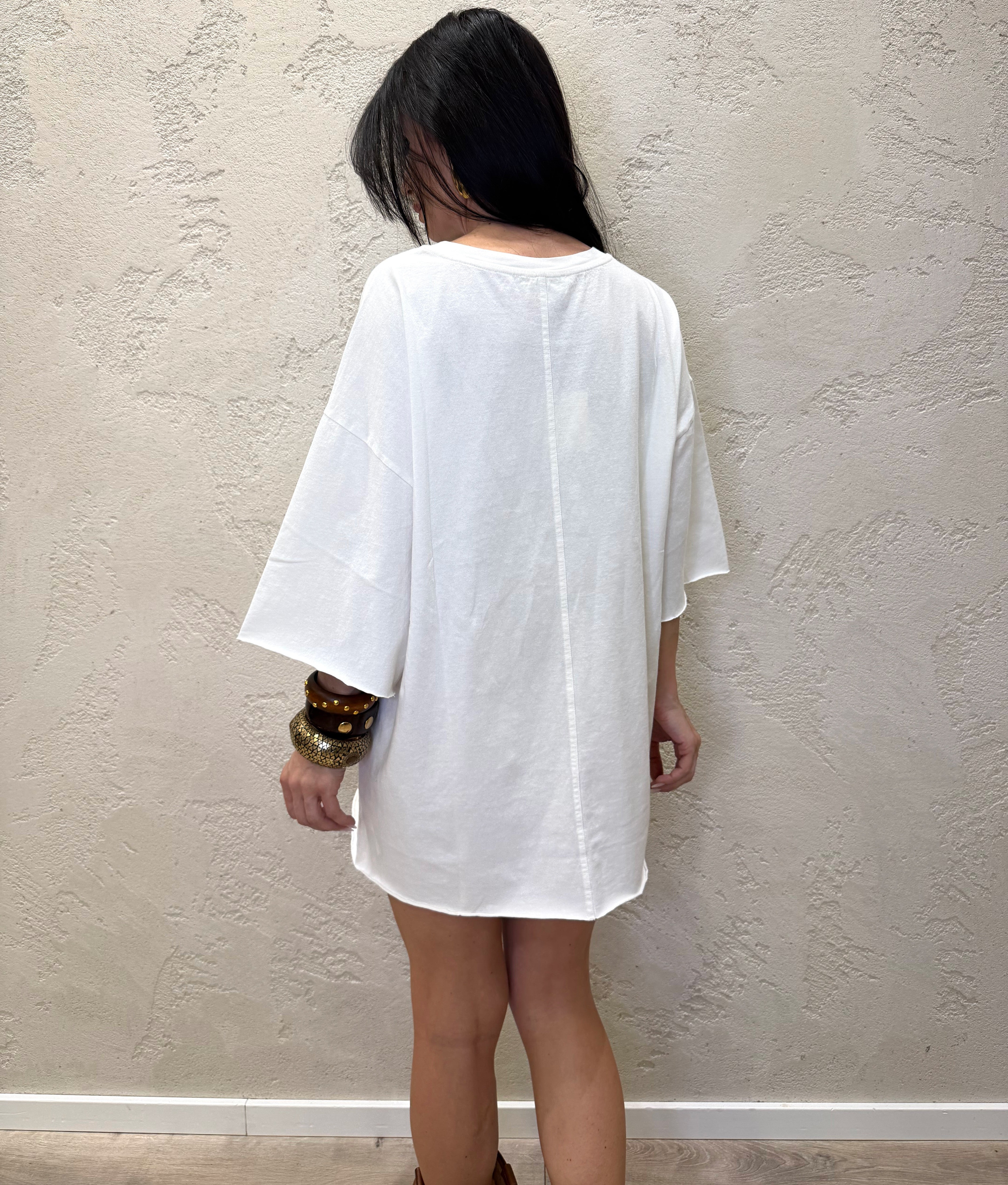 t-shirt oversize UAB0023 LATTE VICOLO 