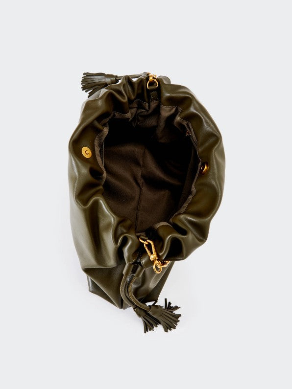 borsa tassel grande in ecopelle XAB0034 MILITARE VICOLO 