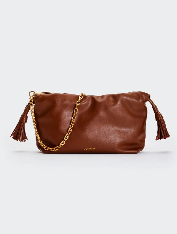 borsa tassel piccola in ecopelle XAB0035 FONDENTE VICOLO 