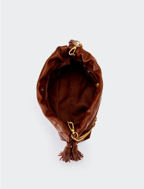 borsa tassel piccola in ecopelle XAB0035 FONDENTE VICOLO 