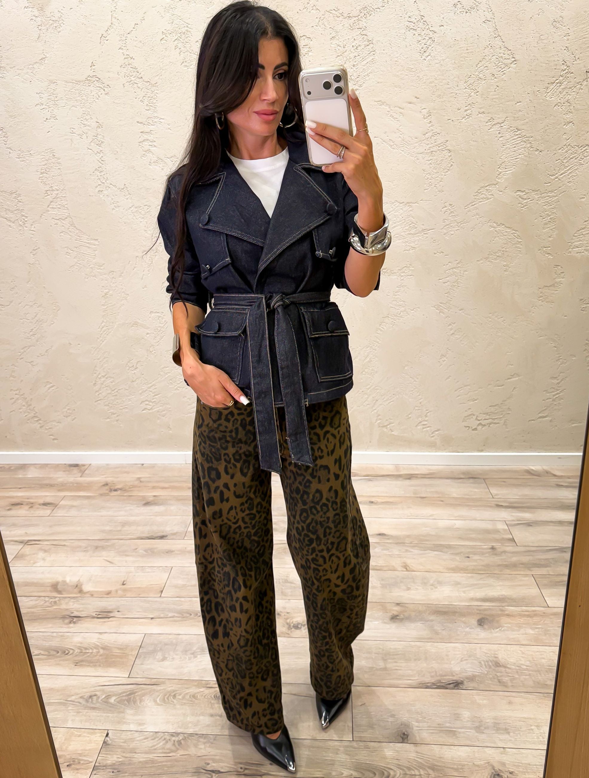Trench corto in denim